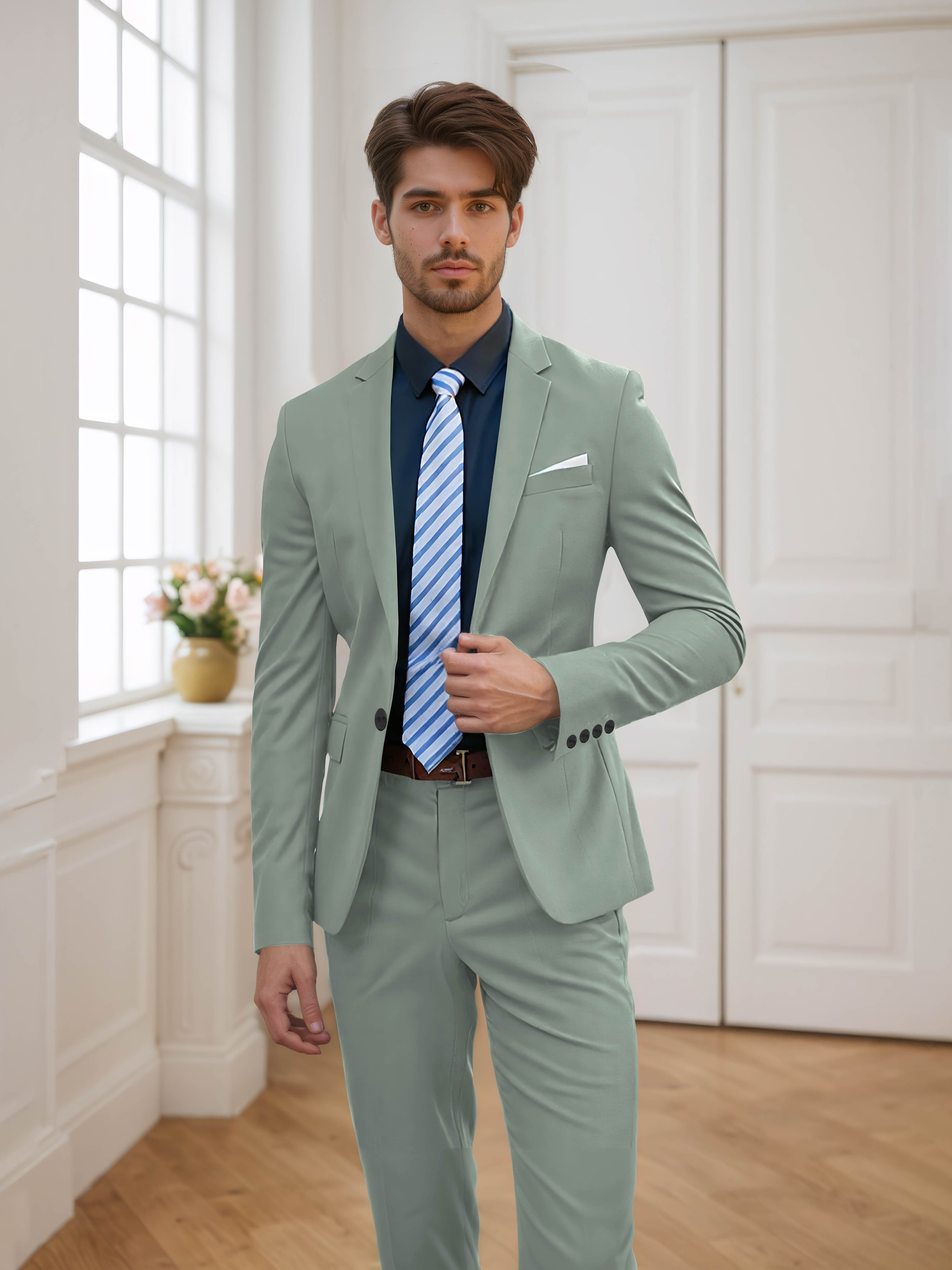 Men's One Button 2 Pieces Wedding Suits UK