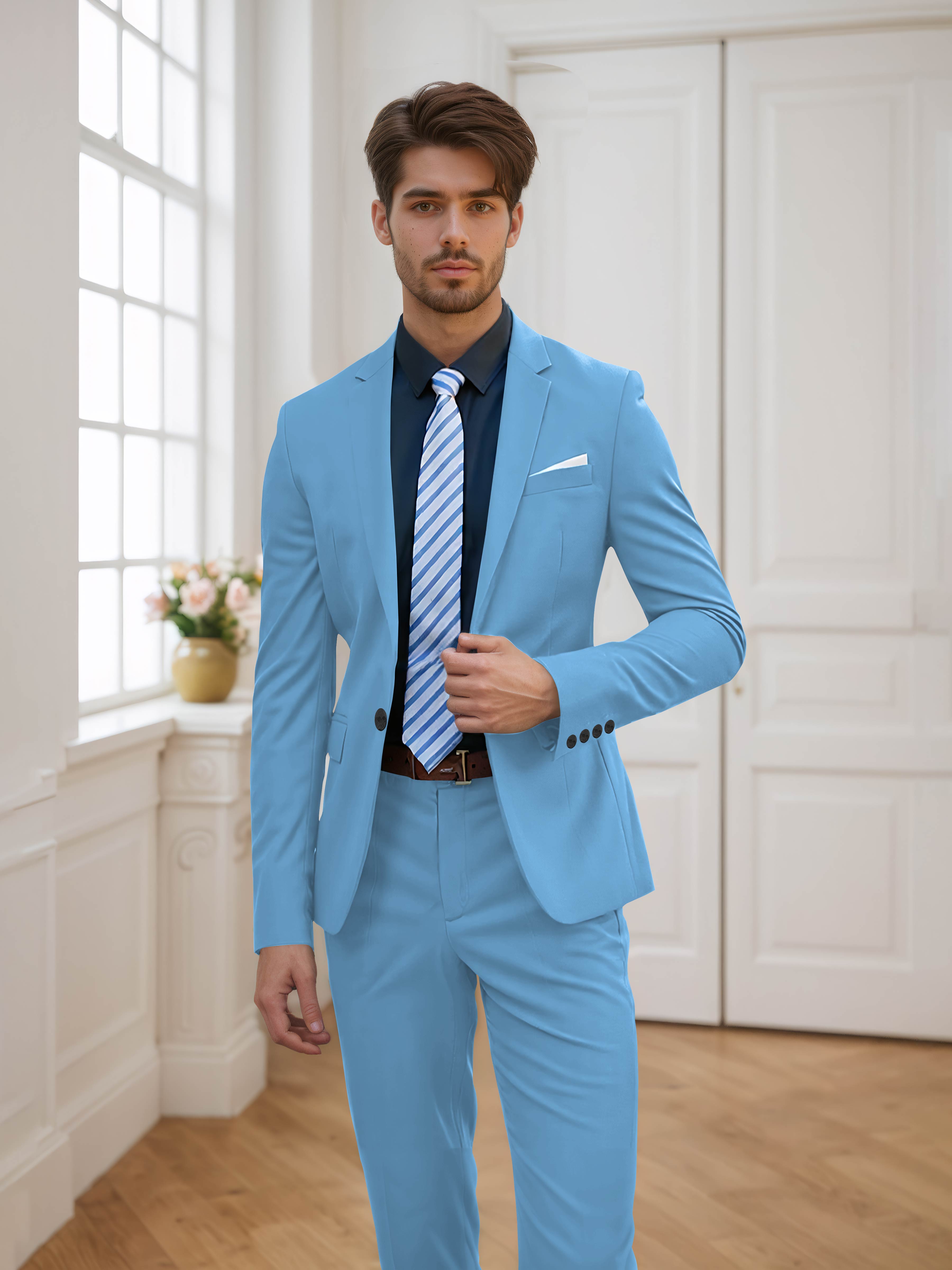 Men's One Button 2 Pieces Wedding Suits UK