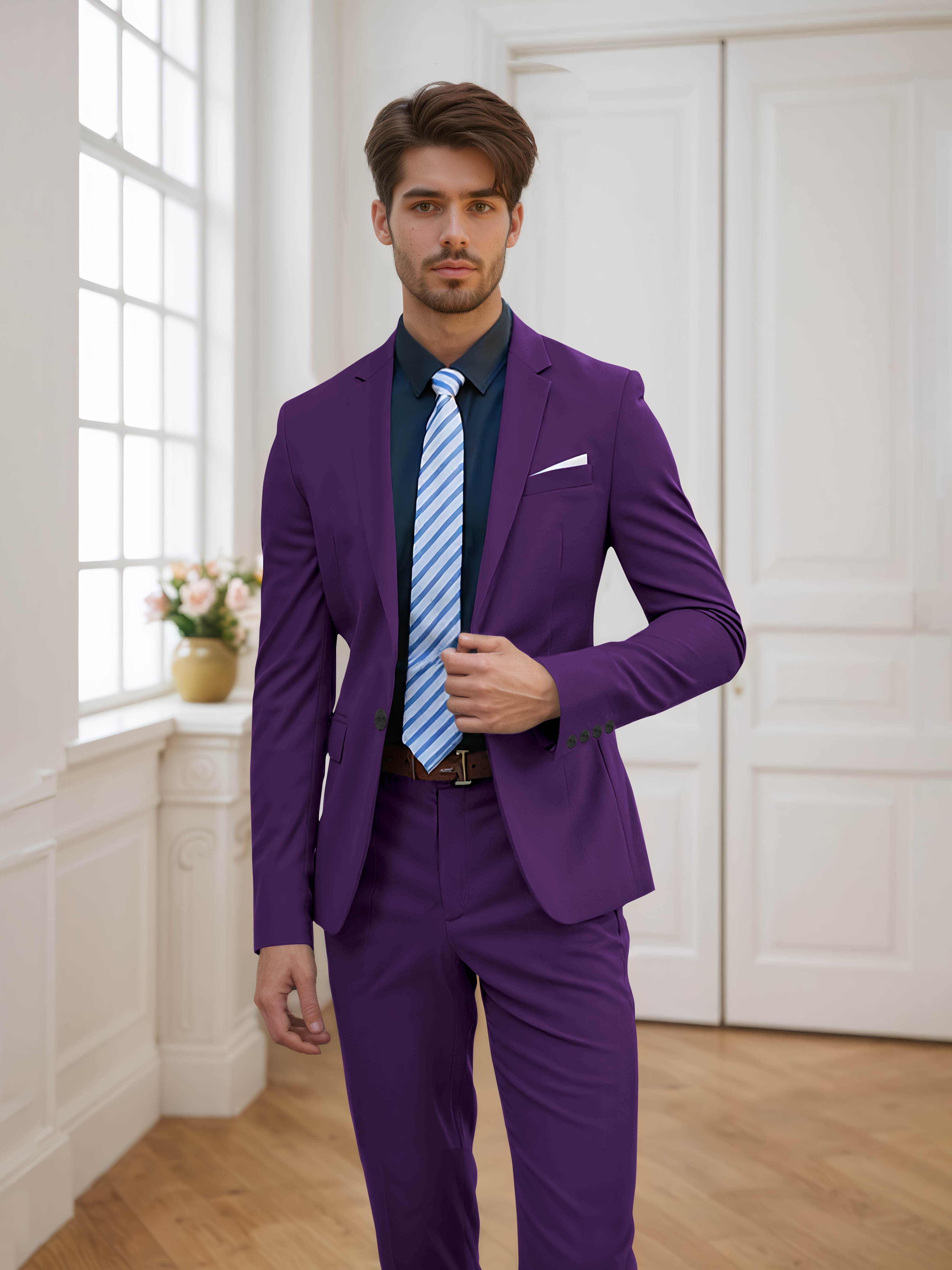 Men's One Button 2 Pieces Wedding Suits UK