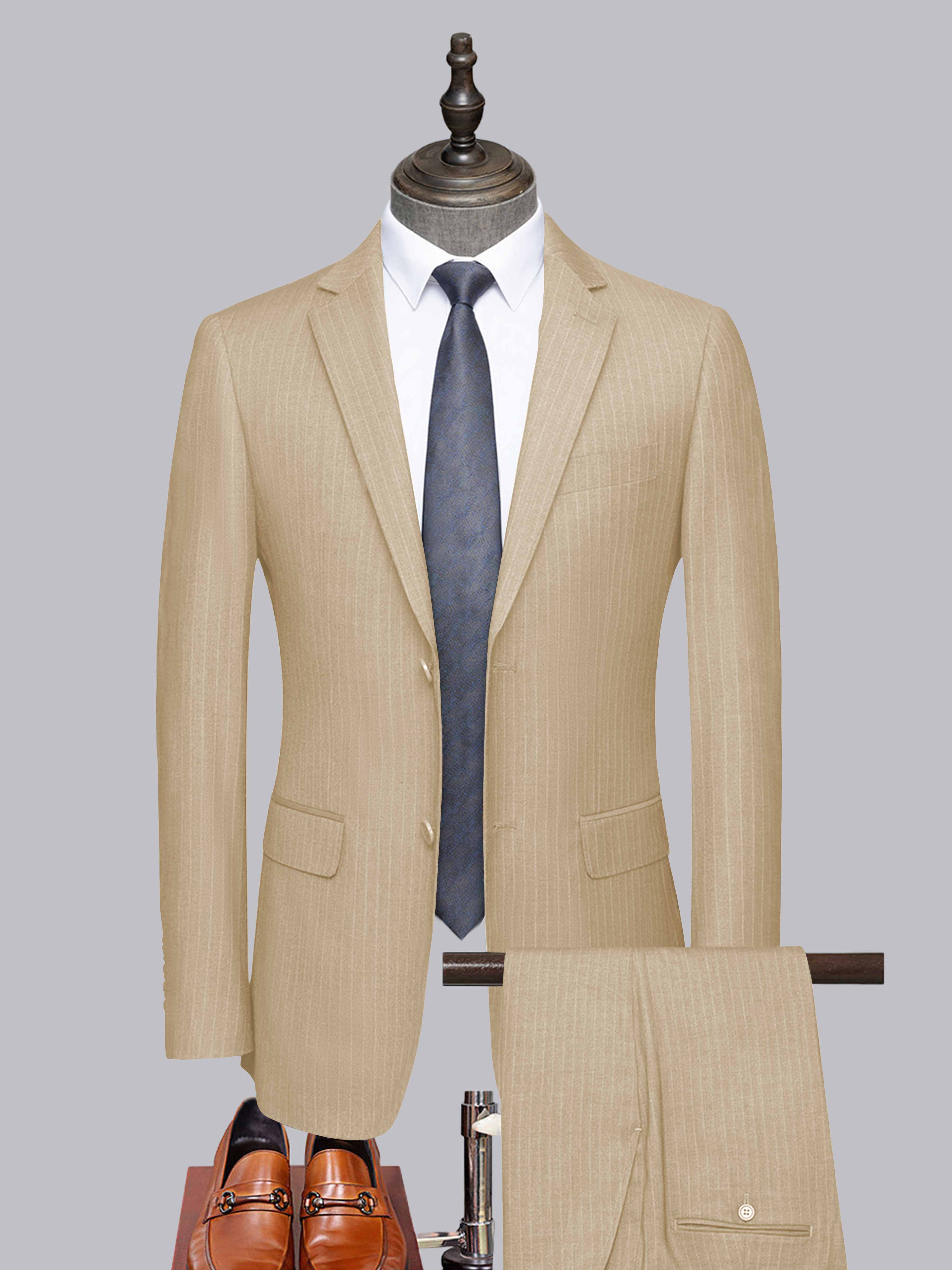 Men's Tailored Fit Two-Buttons 2 Pieces Formal Suits UK