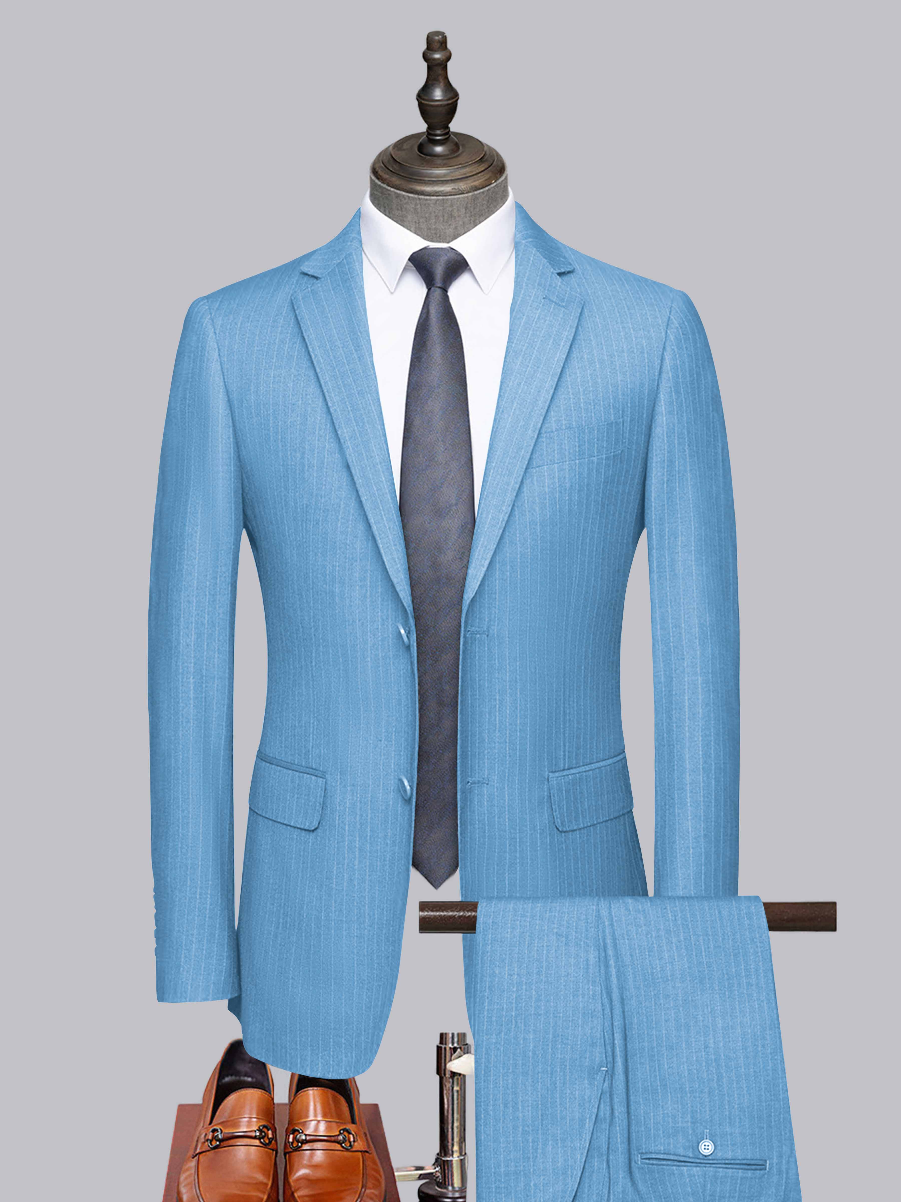 Men's Tailored Fit Two-Buttons 2 Pieces Formal Suits UK