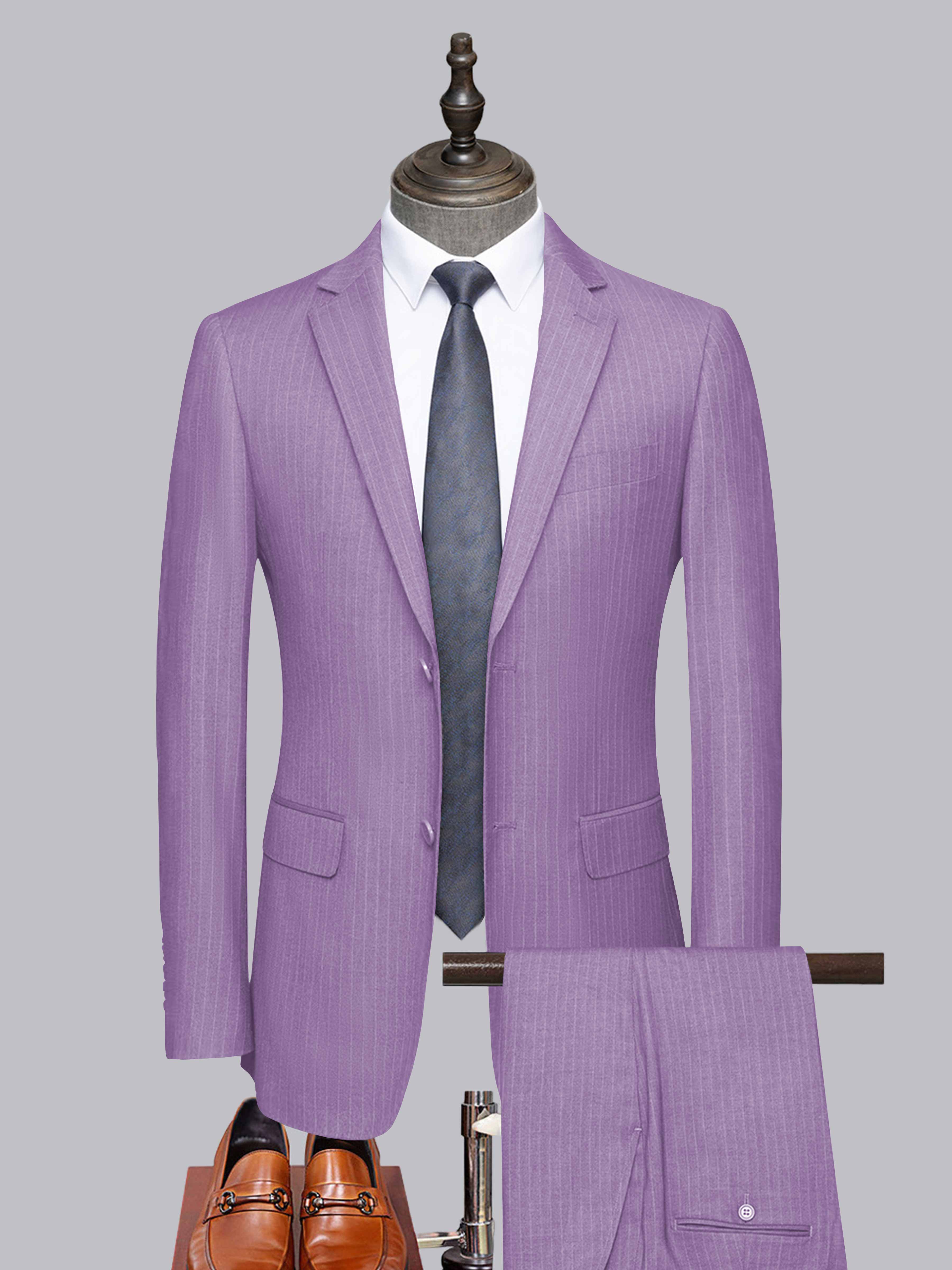 Men's Tailored Fit Two-Buttons 2 Pieces Formal Suits UK