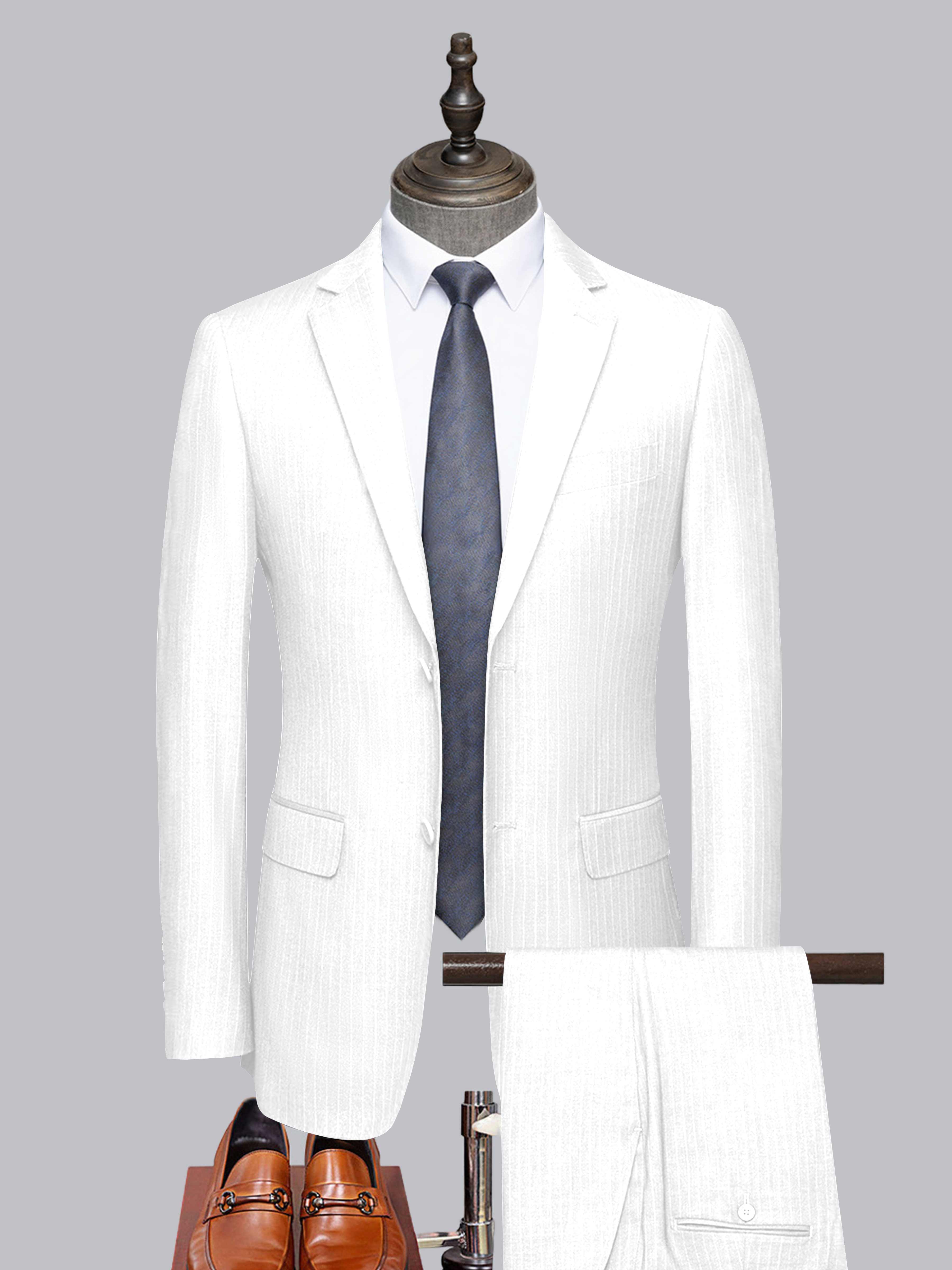 Men's Tailored Fit Two-Buttons 2 Pieces Formal Suits UK