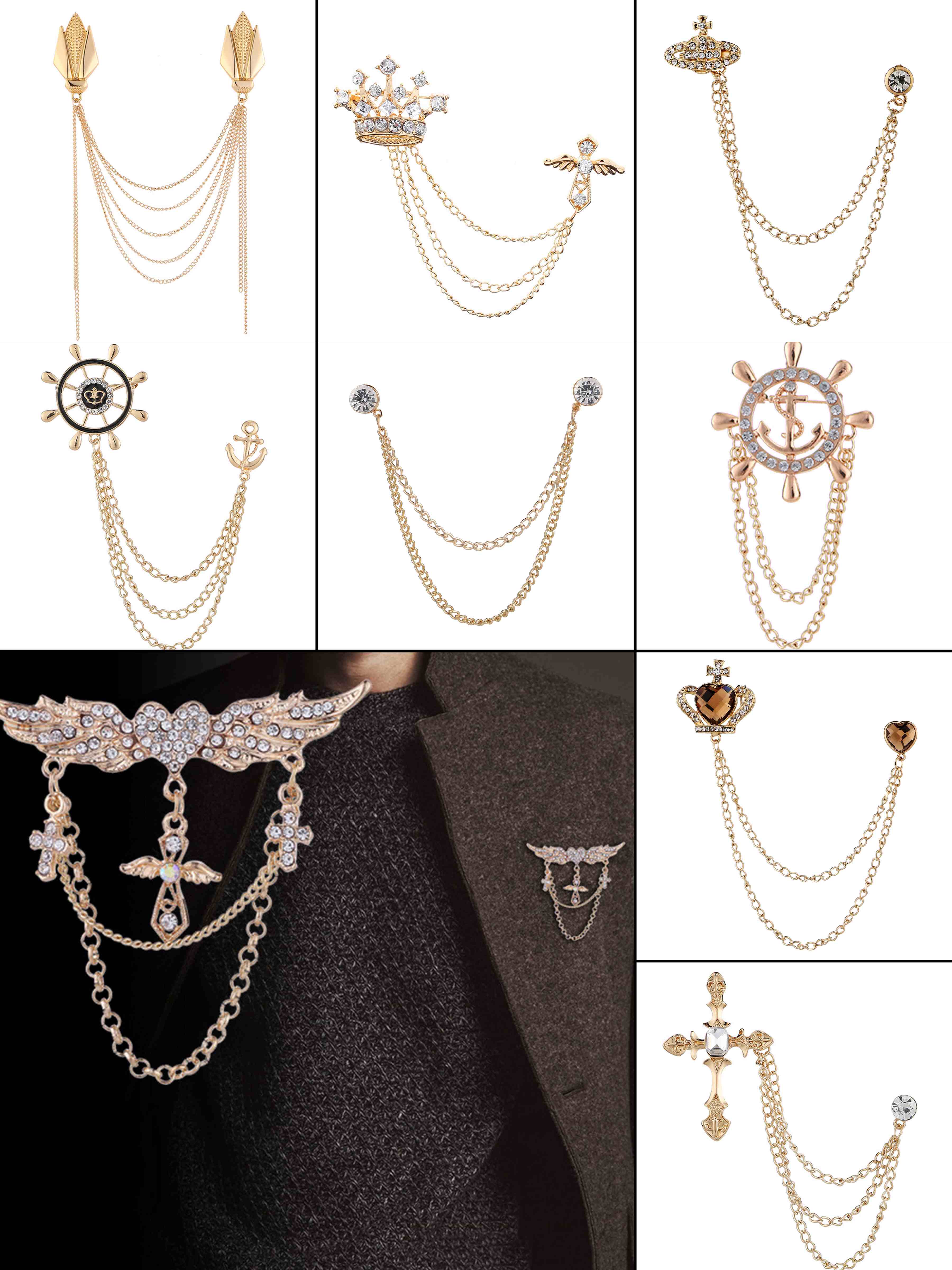 Modern Gold Men's Brooches & Lapel Pins UK