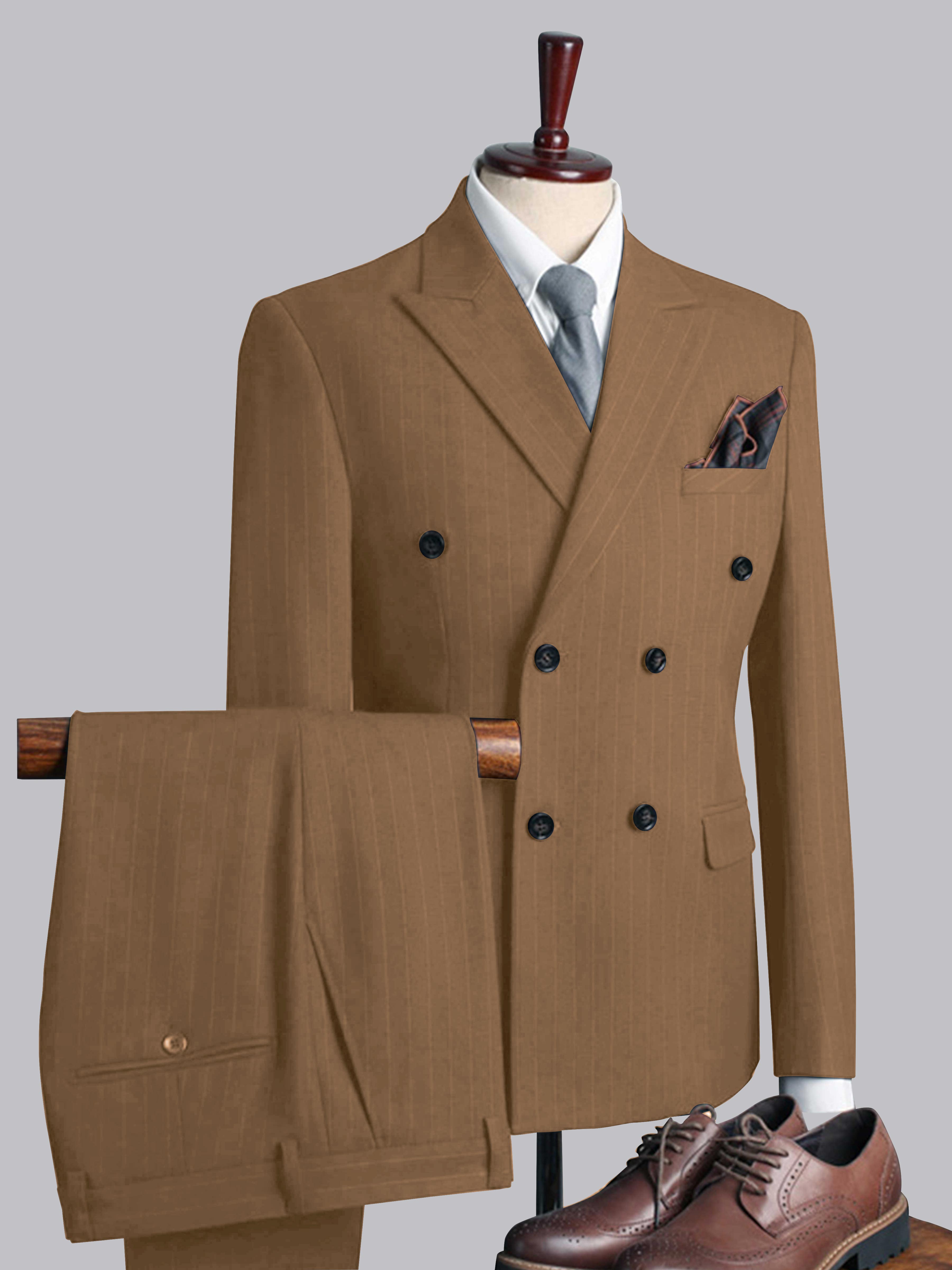 Men's Casual Double Breasted Solid Color 3 Pieces Wedding Suits