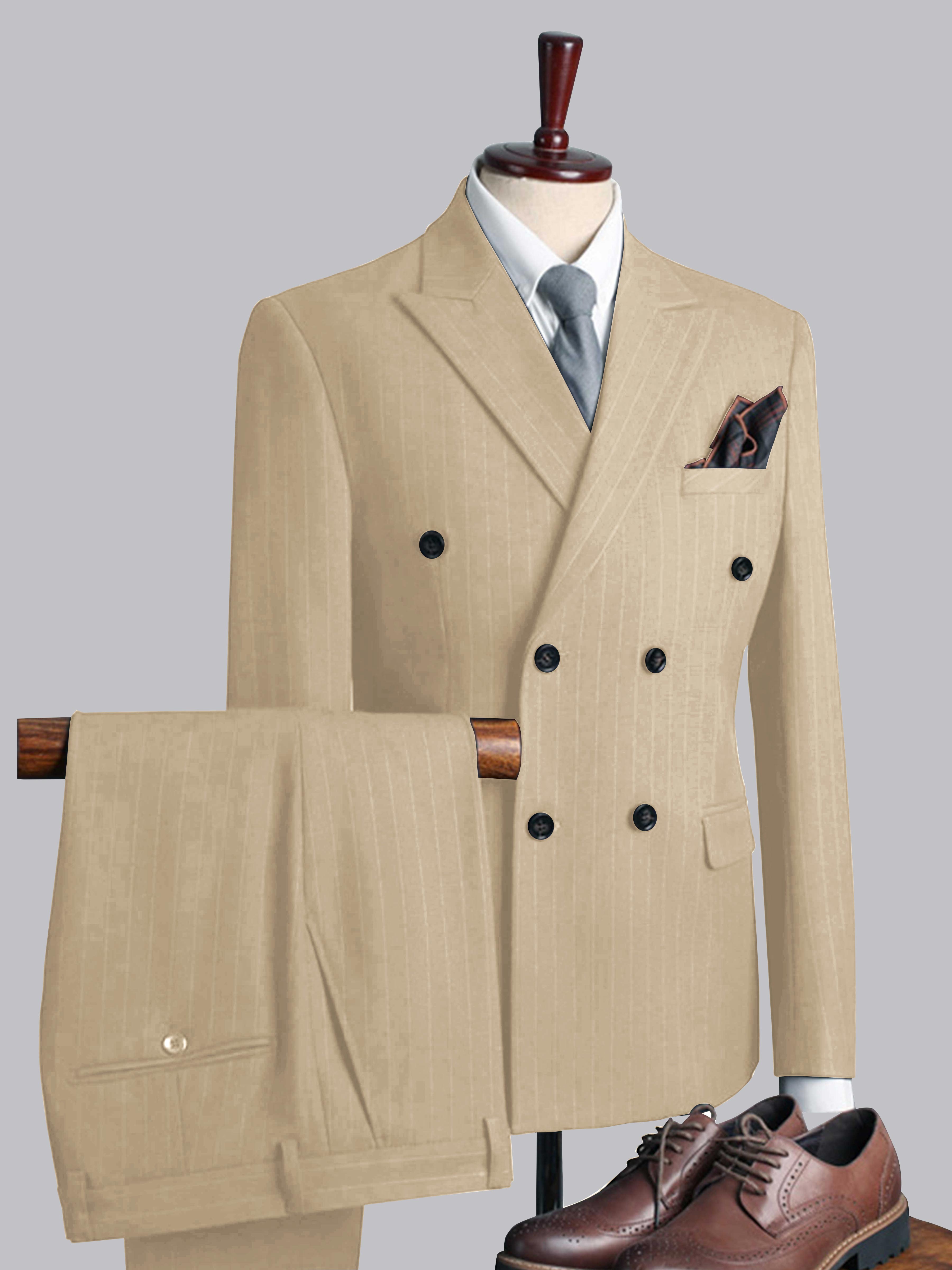 Men's Casual Double Breasted Solid Color 3 Pieces Wedding Suits