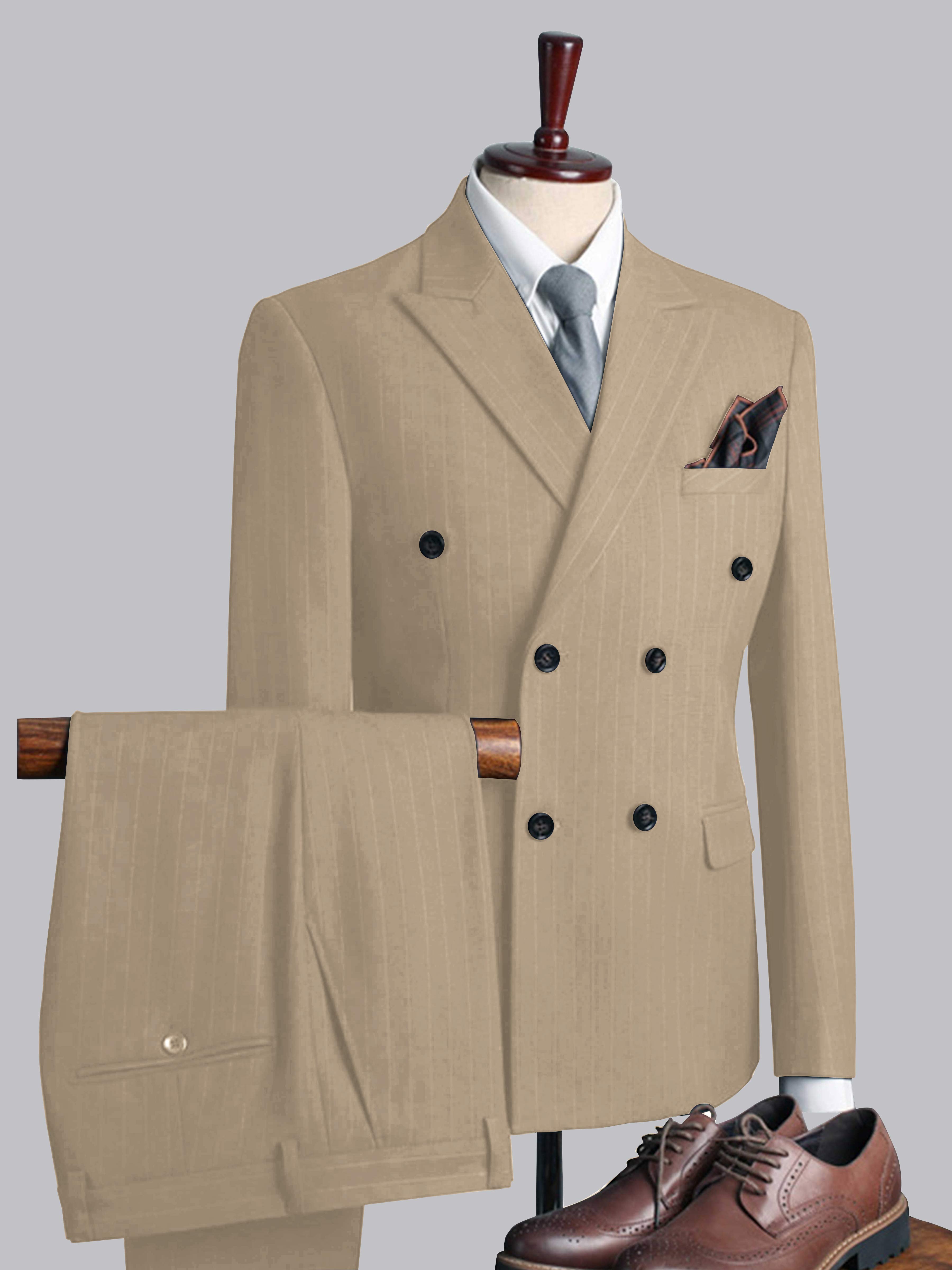 Men's Casual Double Breasted Solid Color 3 Pieces Wedding Suits
