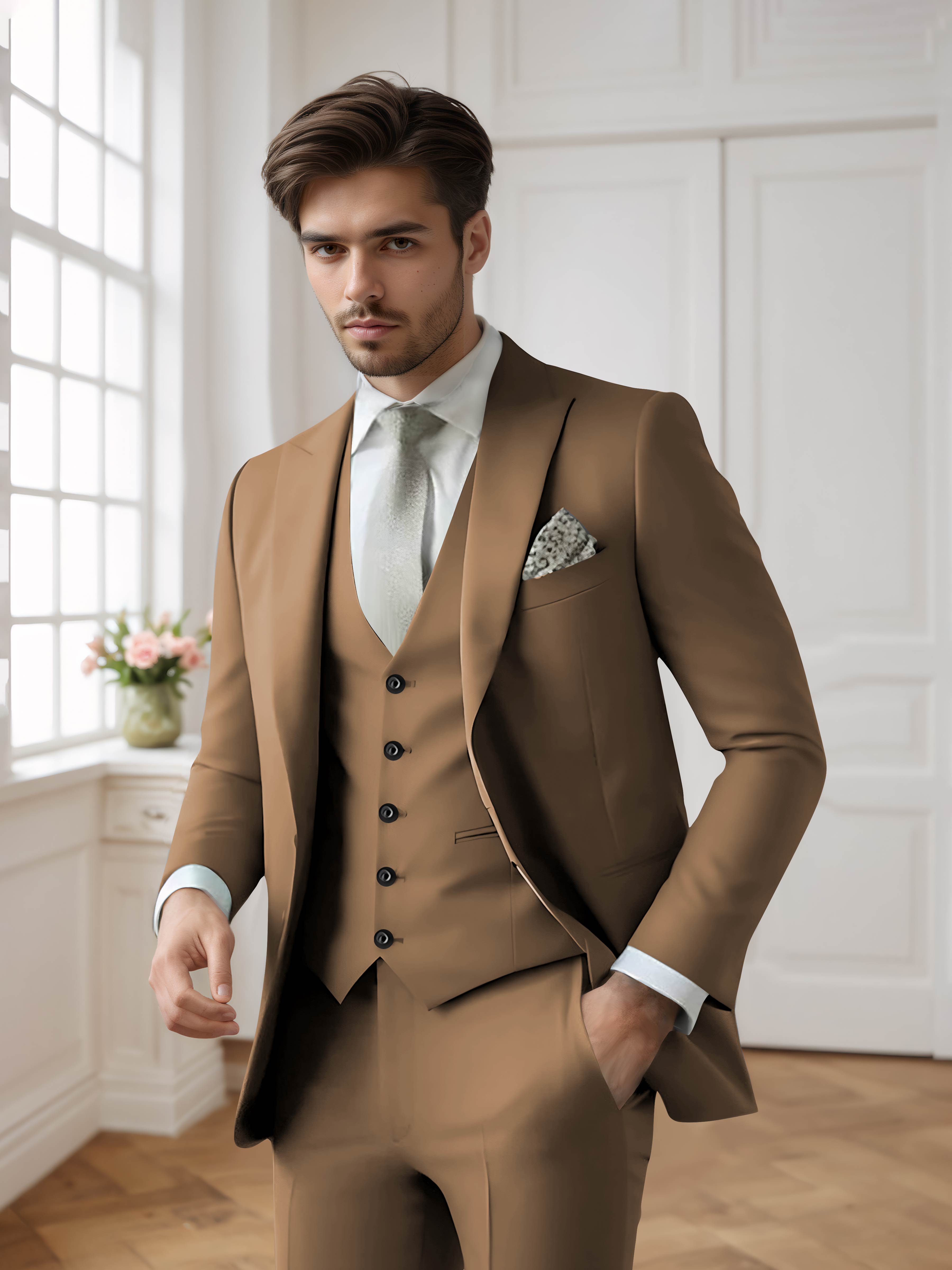 Men's Single Breasted One-Button 3 Pieces Formal Suits
