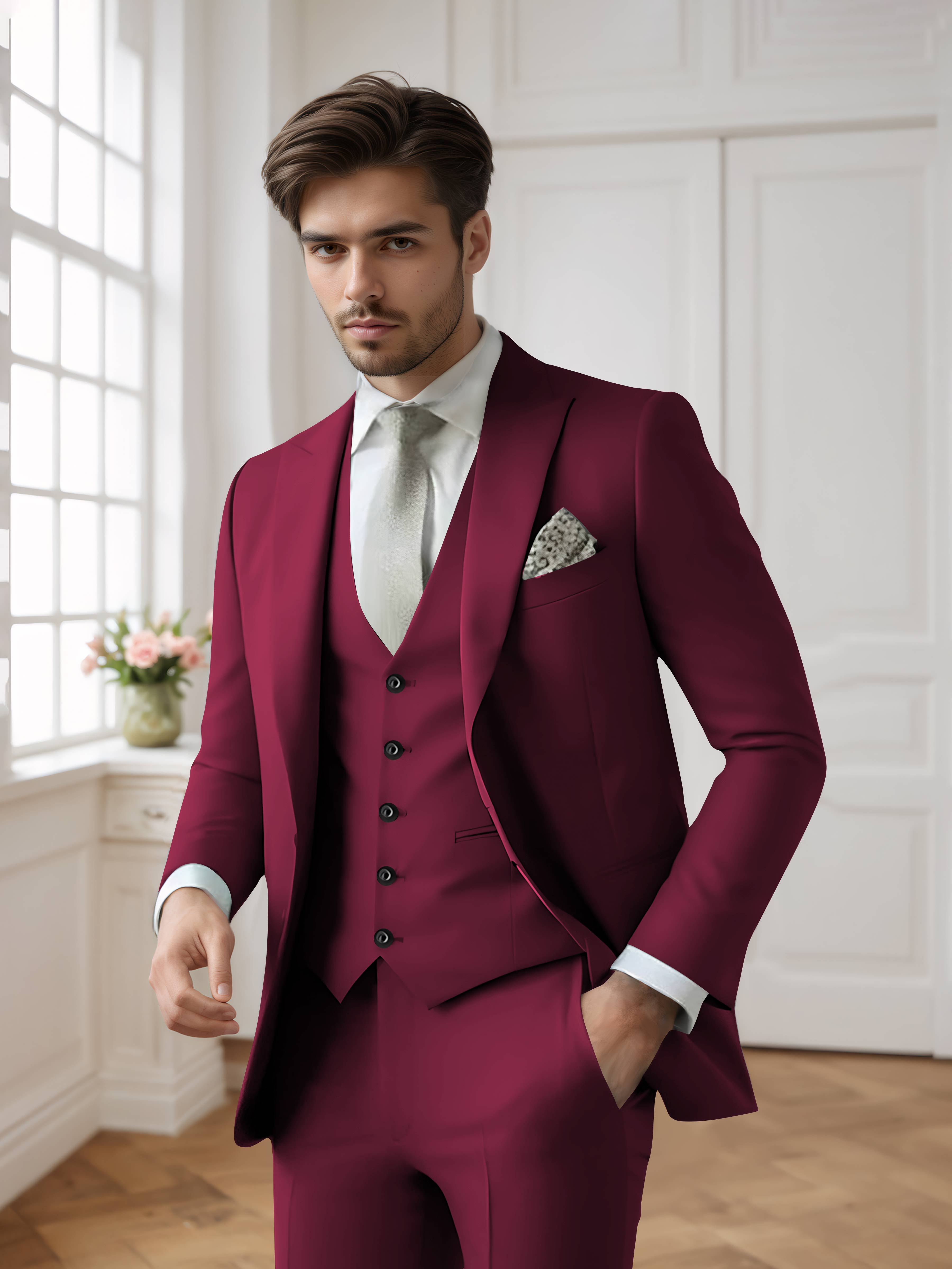 Men's Single Breasted One-Button 3 Pieces Formal Suits