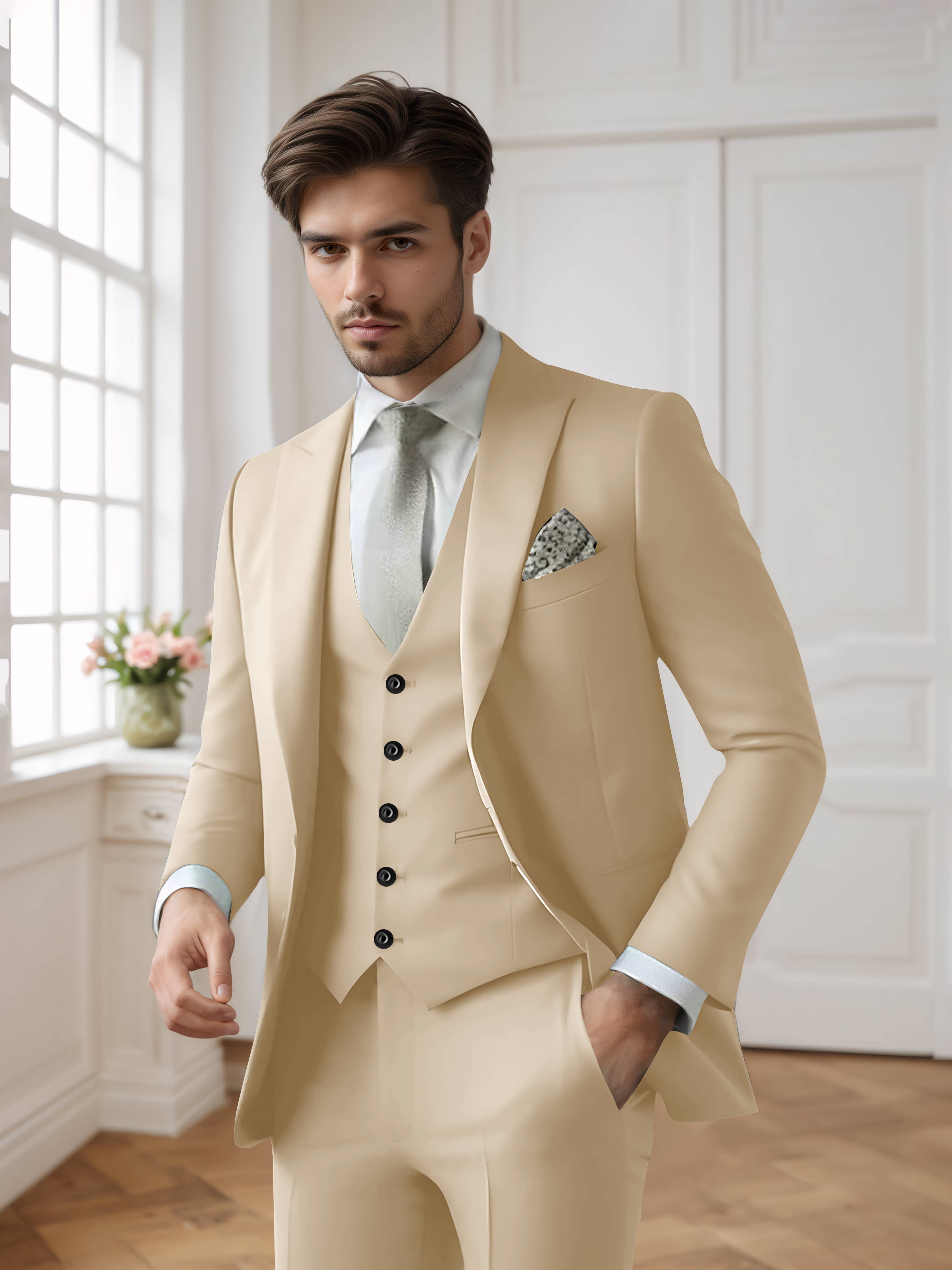Men's Single Breasted One-Button 3 Pieces Formal Suits