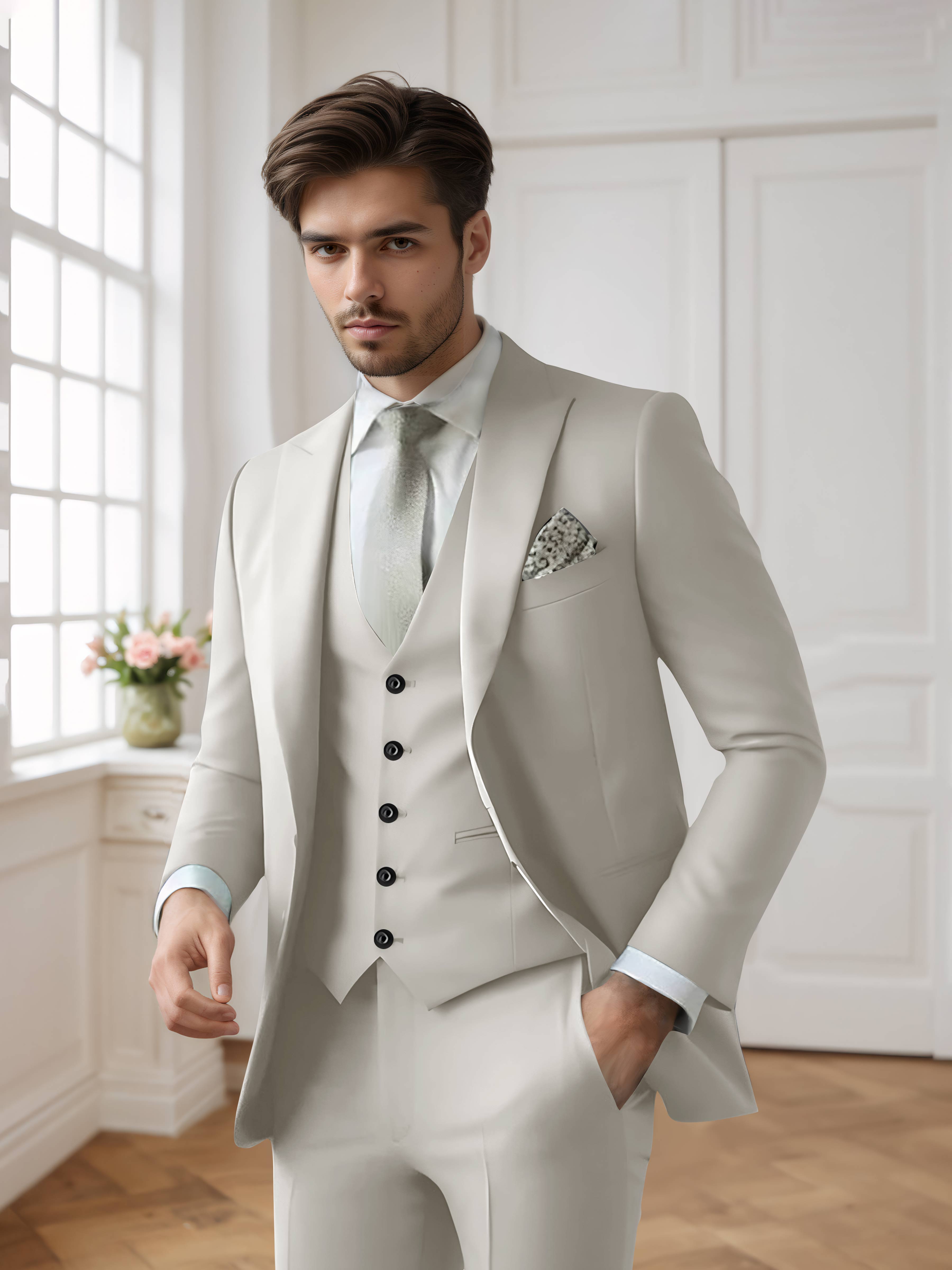 Men's Single Breasted One-Button 3 Pieces Formal Suits