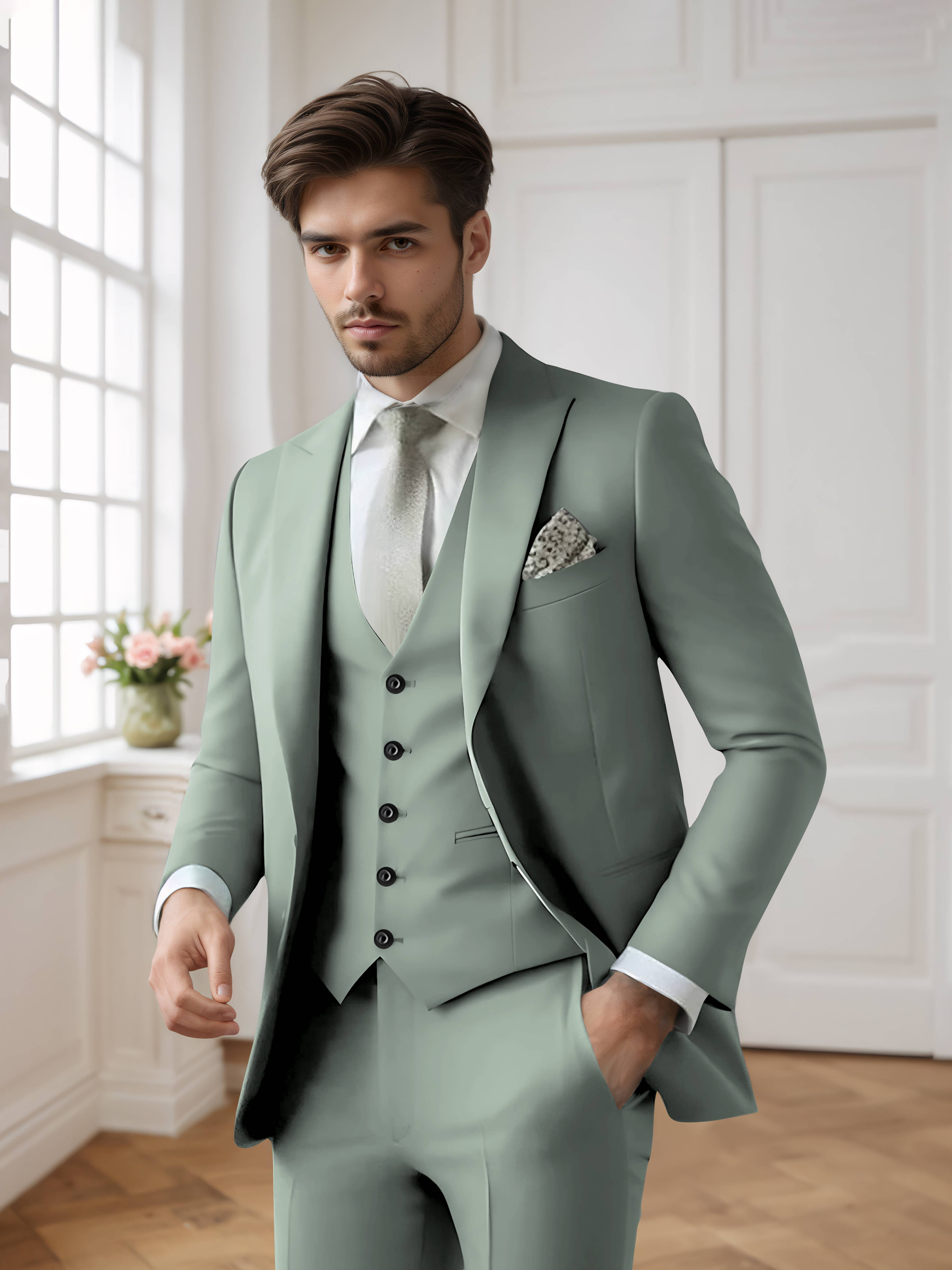 Men's Single Breasted One-Button 3 Pieces Formal Suits