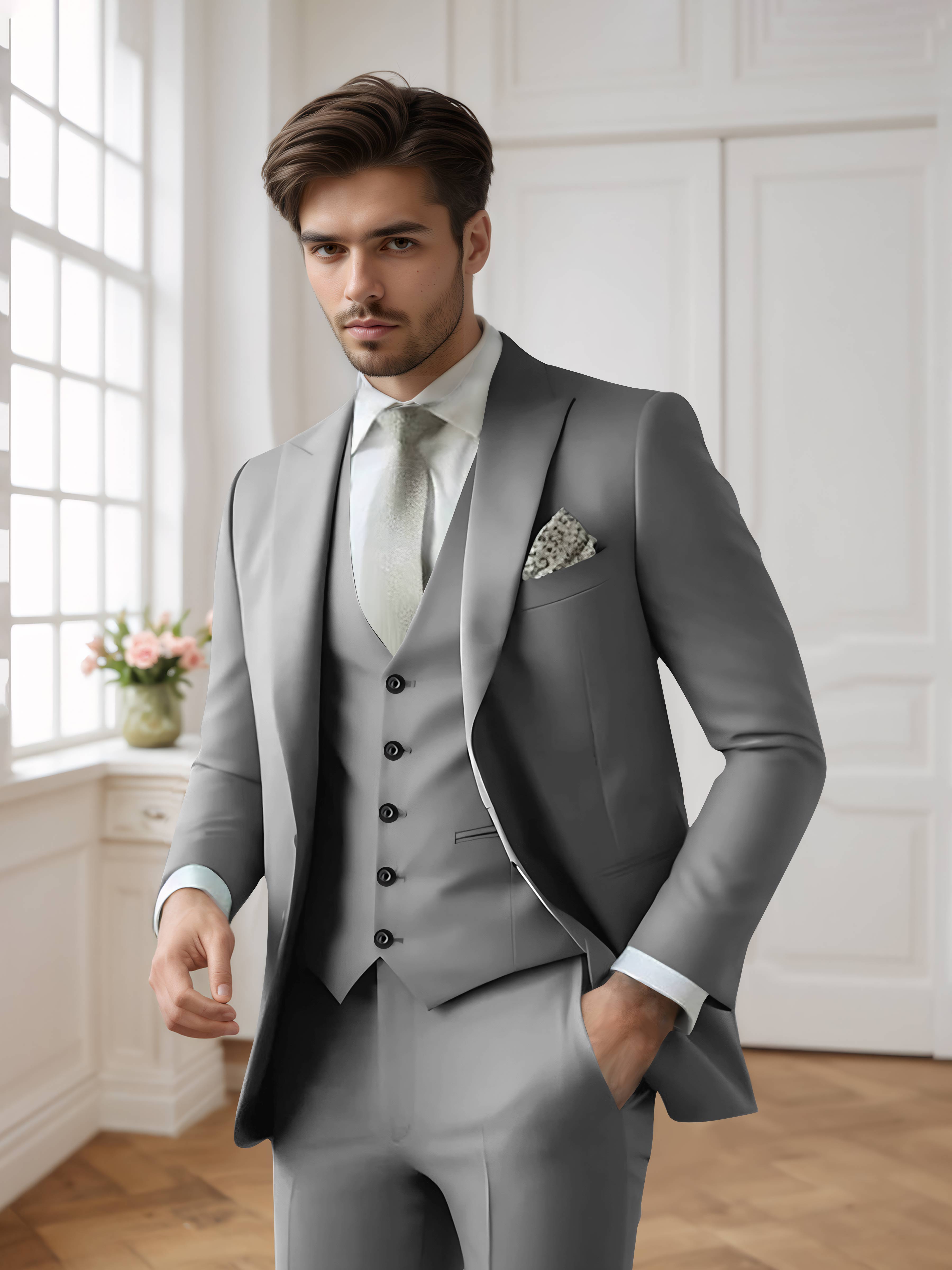 Men's Single Breasted One-Button 3 Pieces Formal Suits