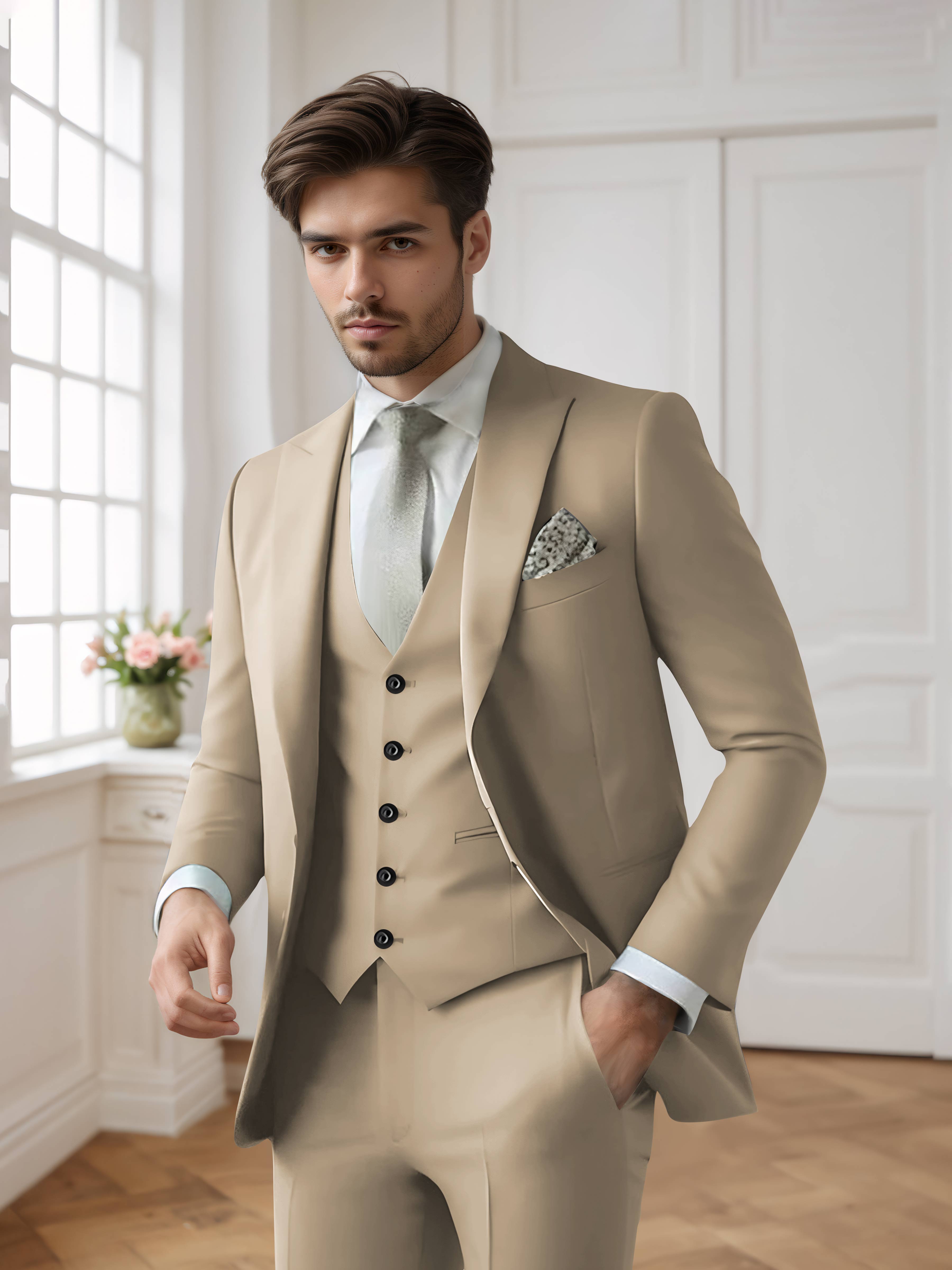Men's Single Breasted One-Button 3 Pieces Formal Suits