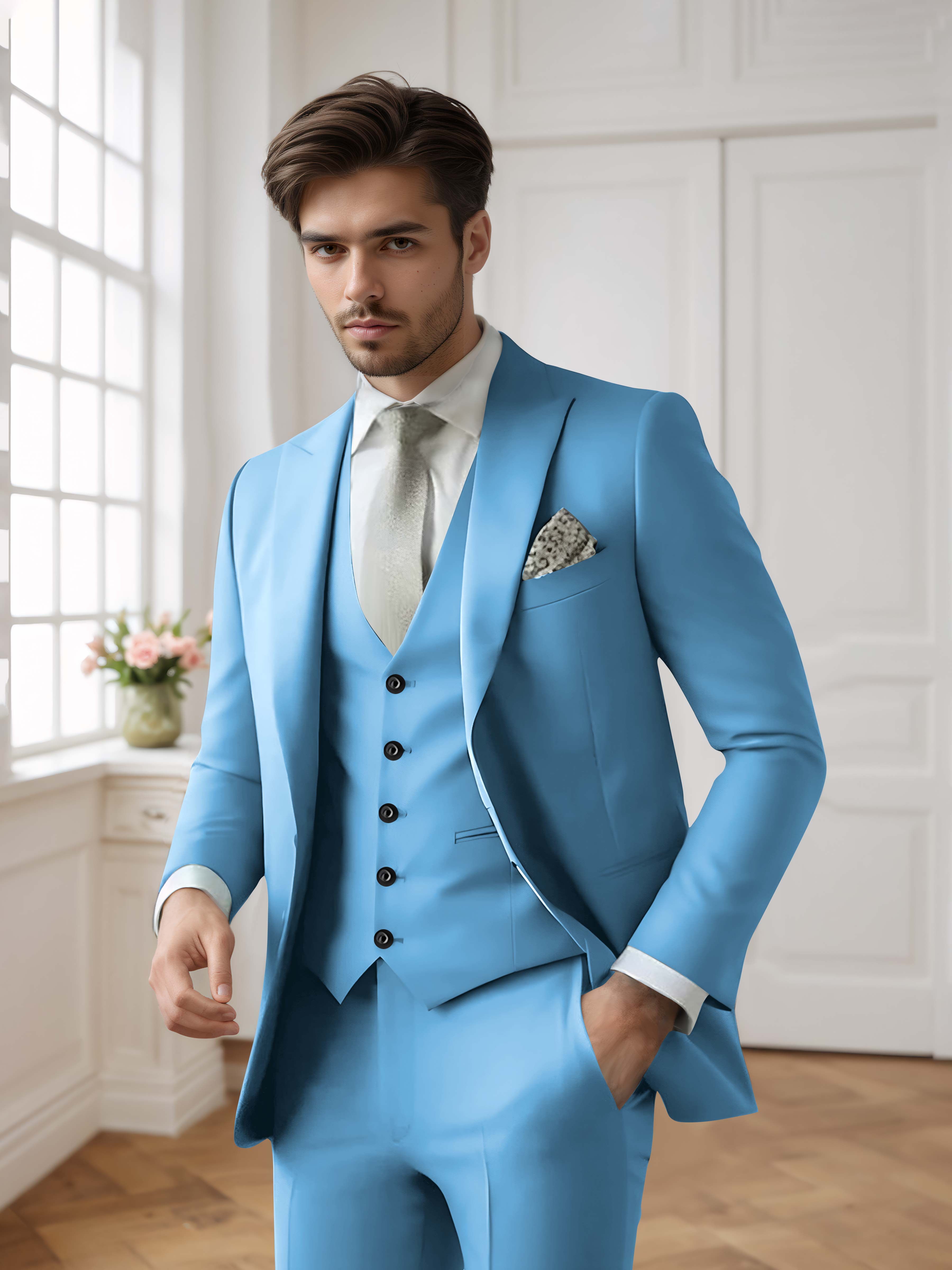 Men's Single Breasted One-Button 3 Pieces Formal Suits