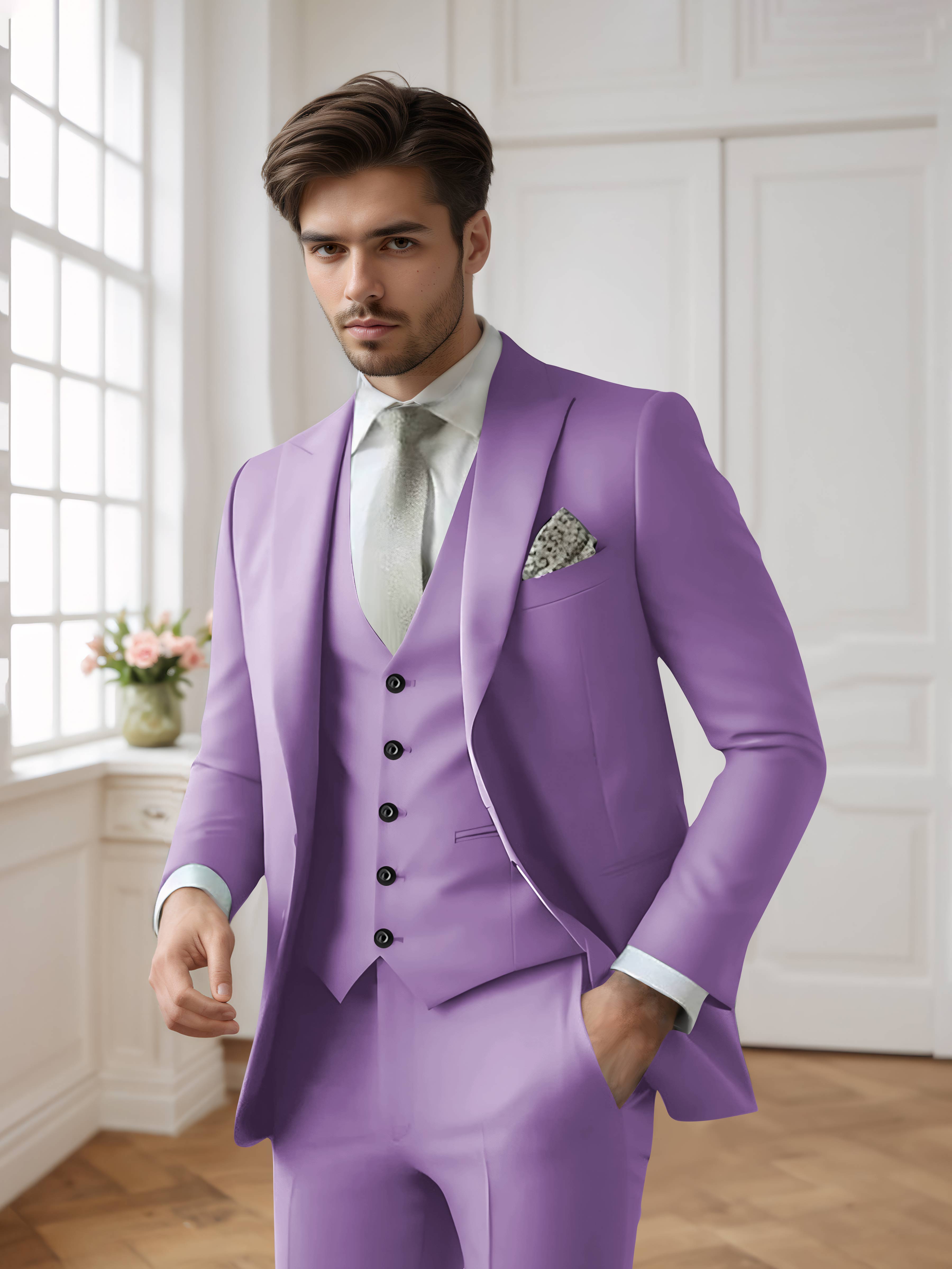 Men's Single Breasted One-Button 3 Pieces Formal Suits