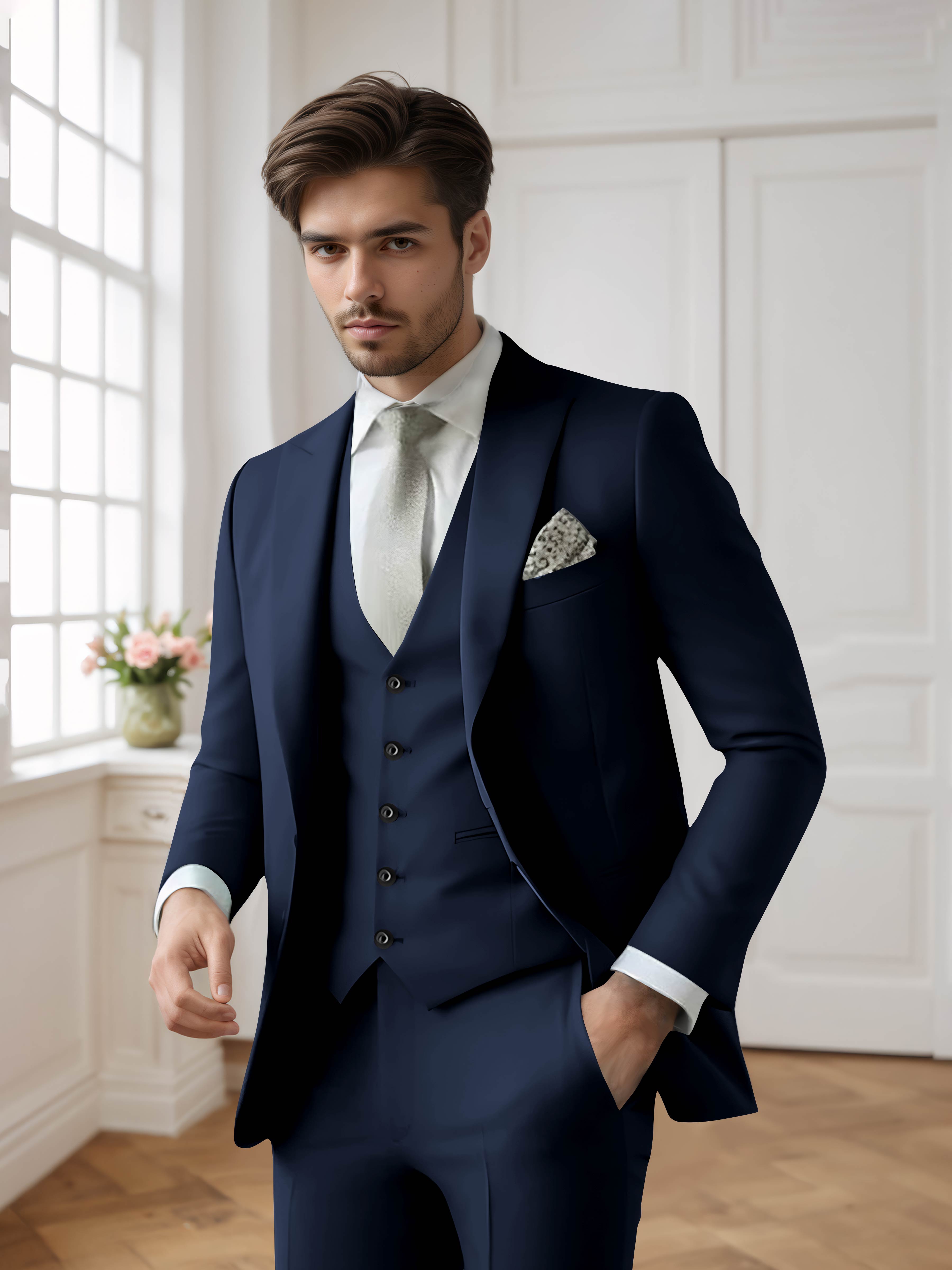 Men's Single Breasted One-Button 3 Pieces Formal Suits