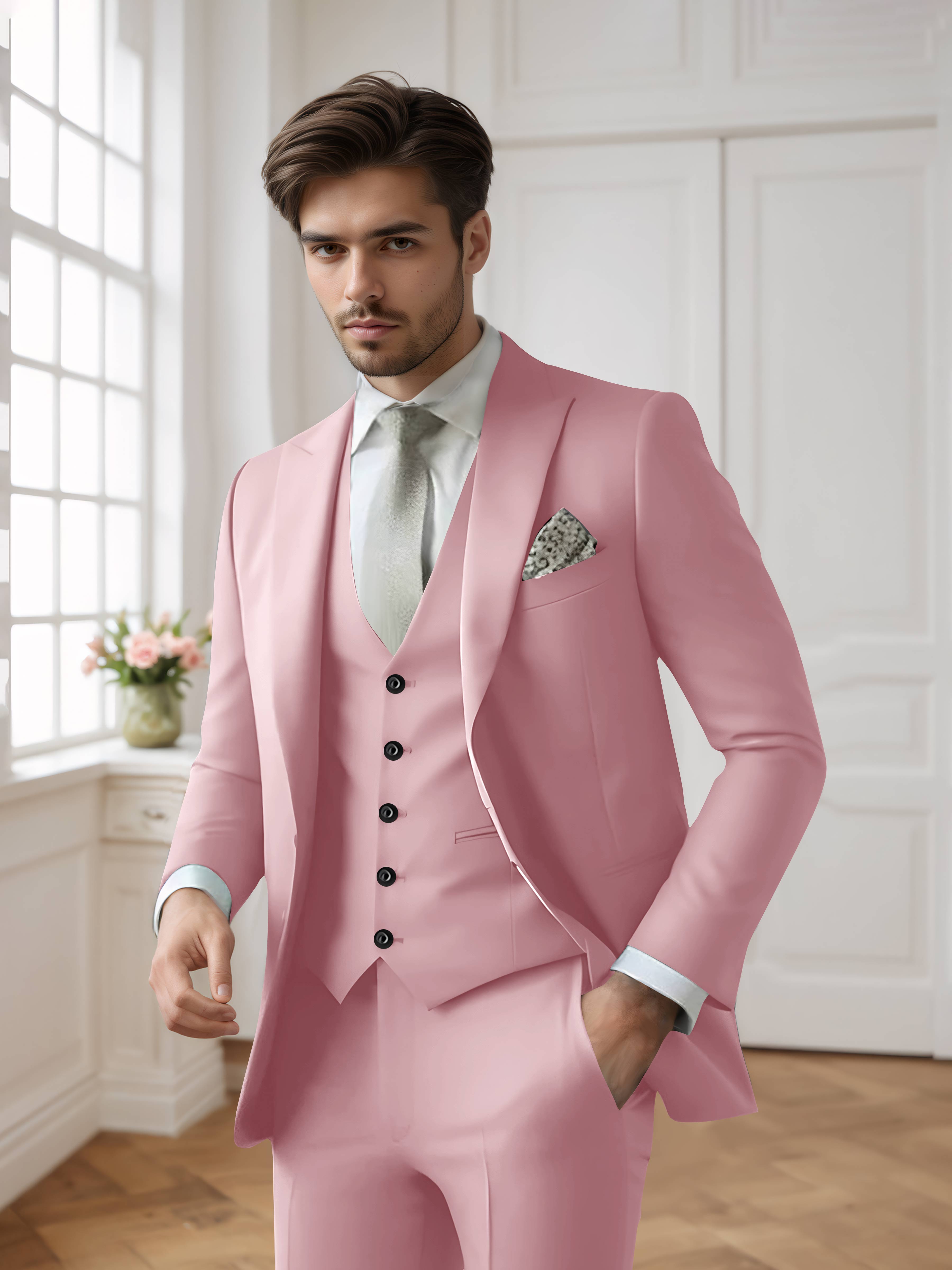 Men's Single Breasted One-Button 3 Pieces Formal Suits