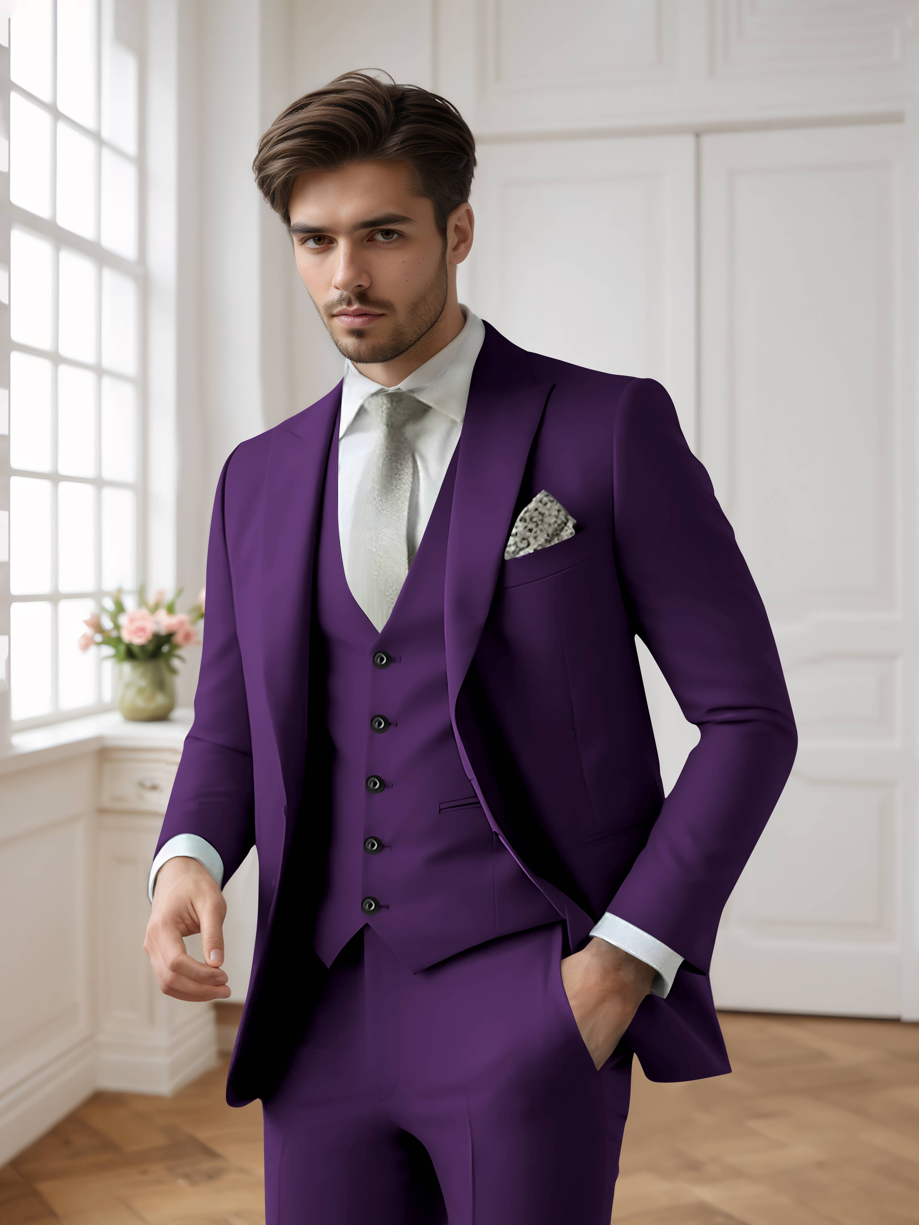 Men's Single Breasted One-Button 3 Pieces Formal Suits