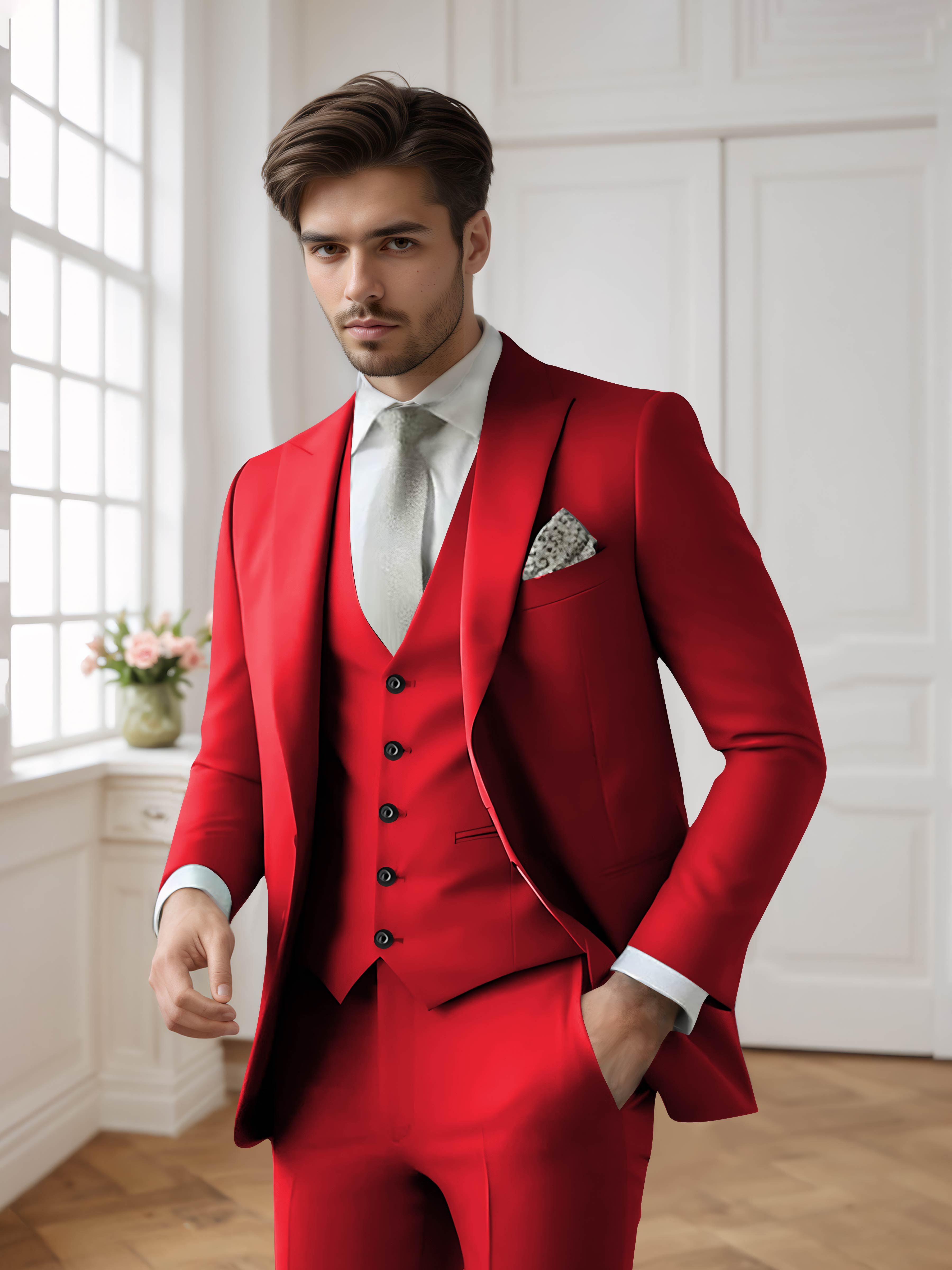 Men's Single Breasted One-Button 3 Pieces Formal Suits