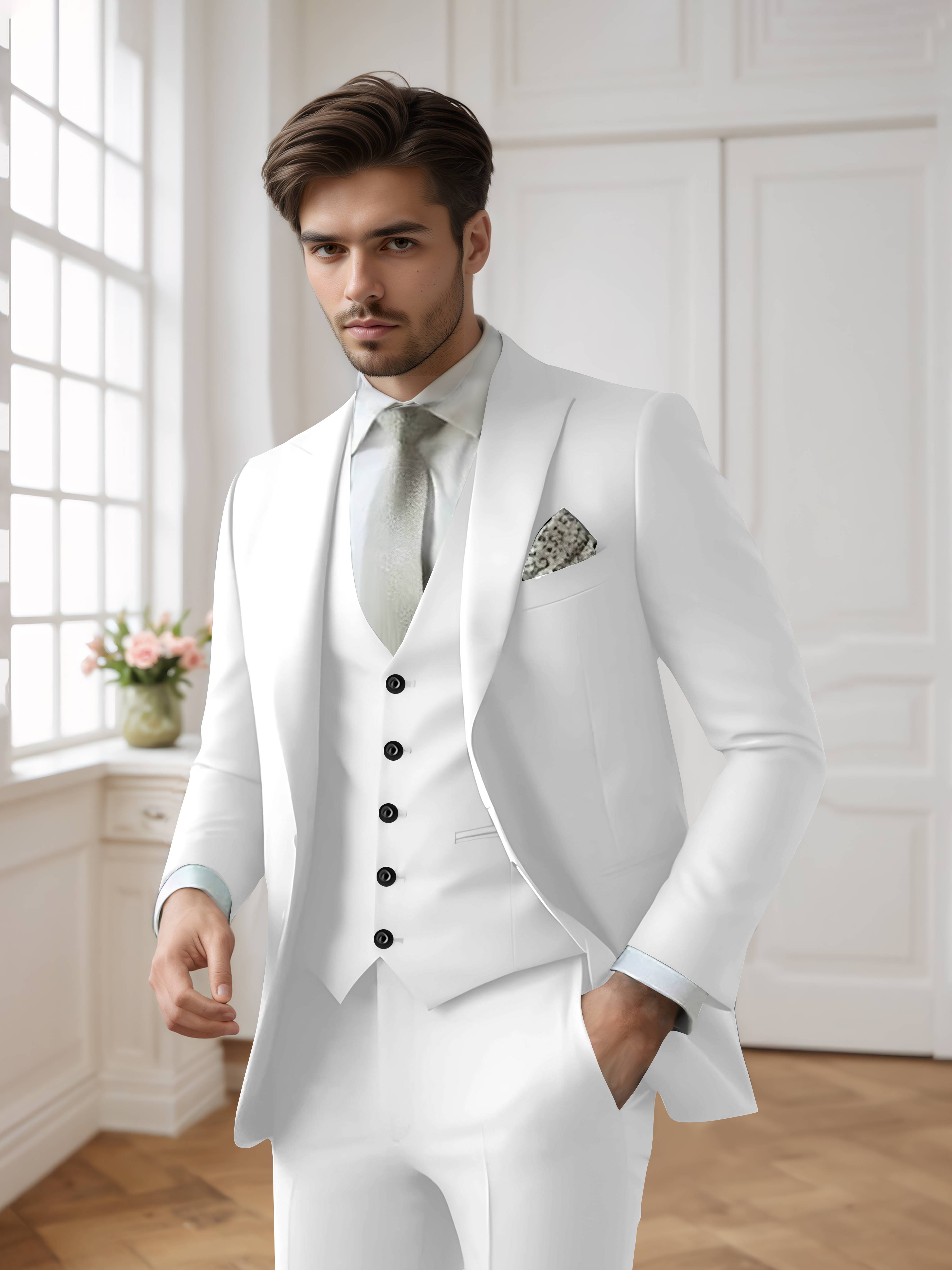 Men's Single Breasted One-Button 3 Pieces Formal Suits