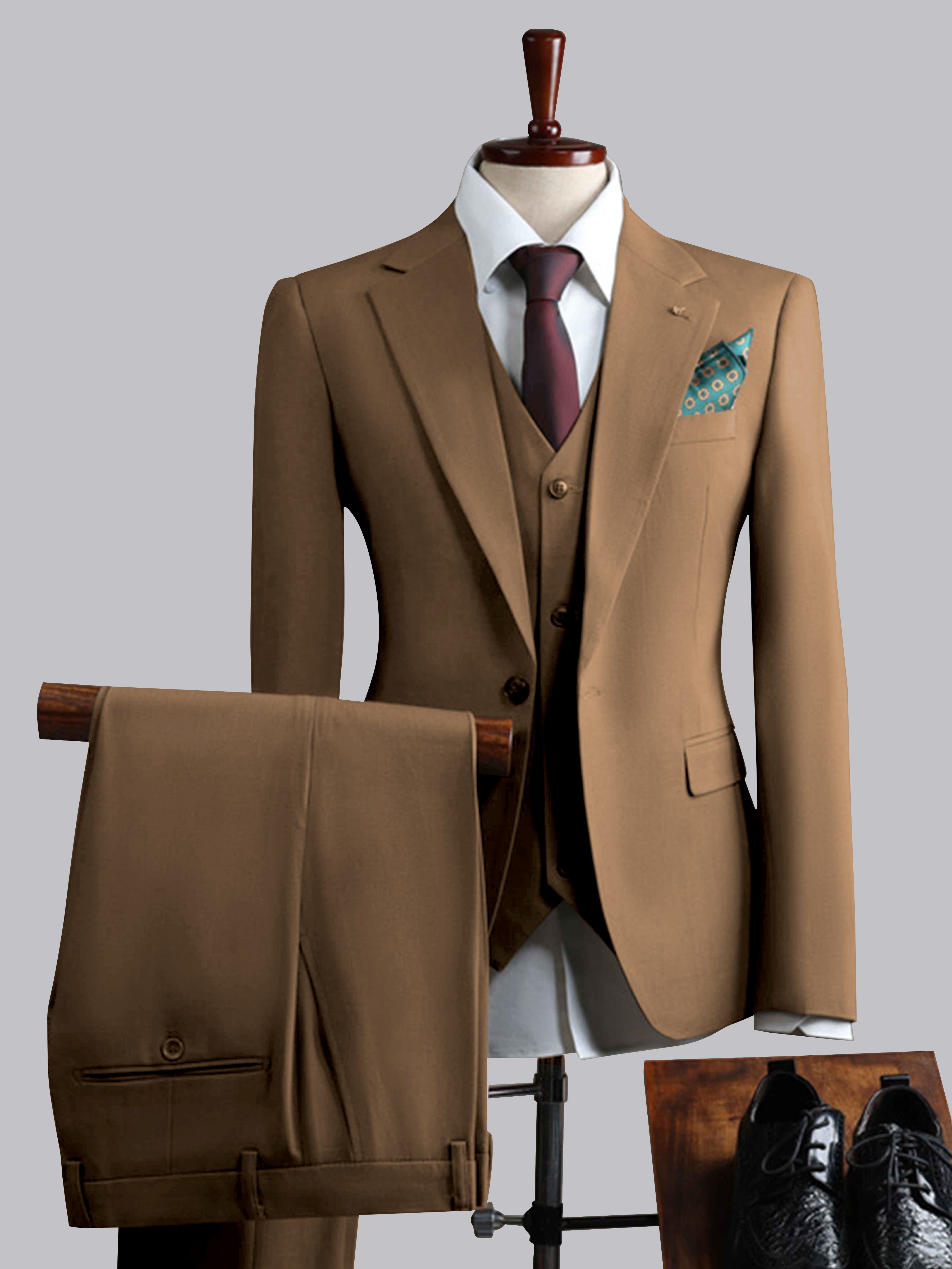 Men's Slim Fit One Button 3 Pieces Formal Suits UK