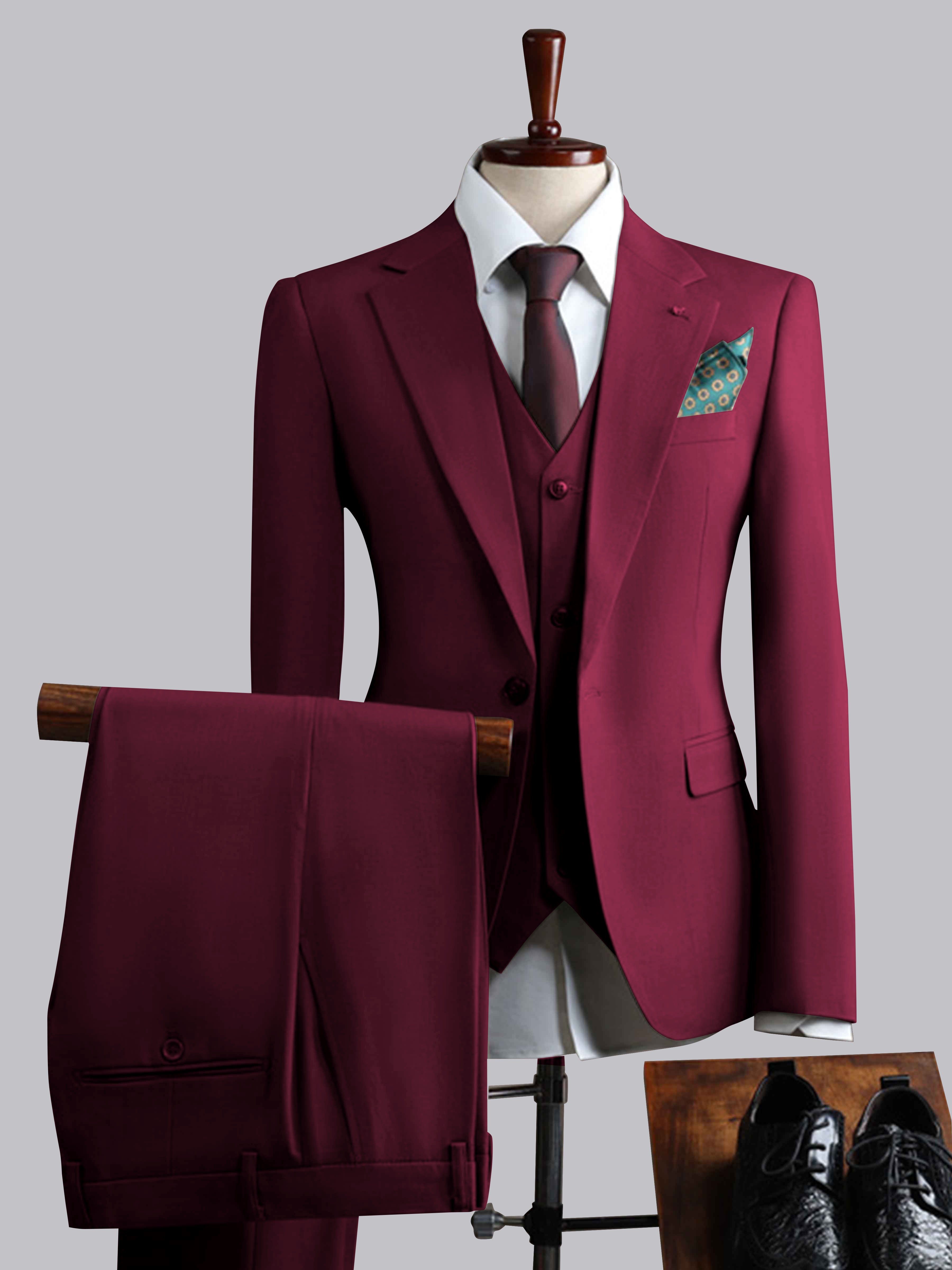 Men's Slim Fit One Button 3 Pieces Formal Suits UK