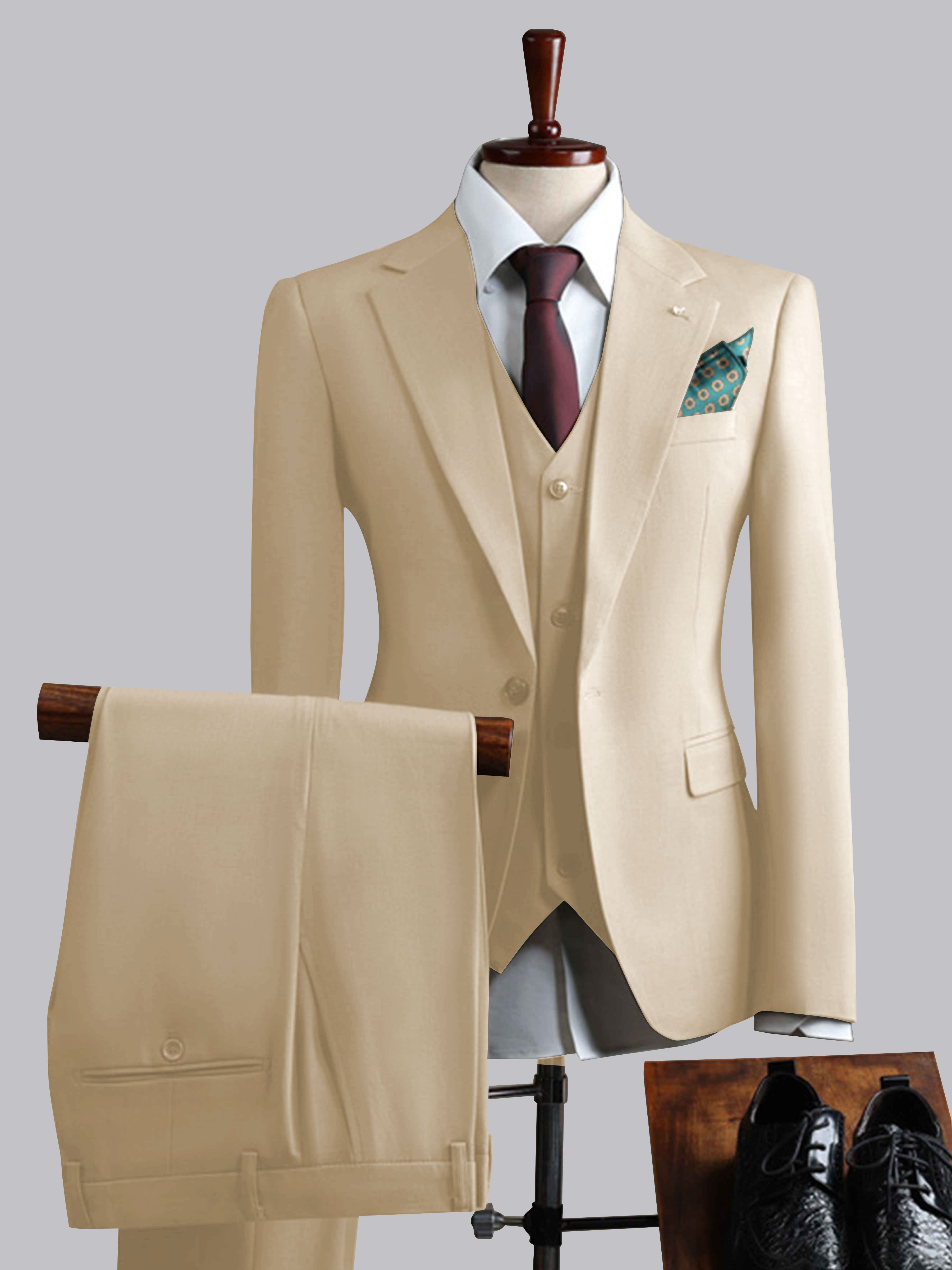 Men's Slim Fit One Button 3 Pieces Formal Suits UK