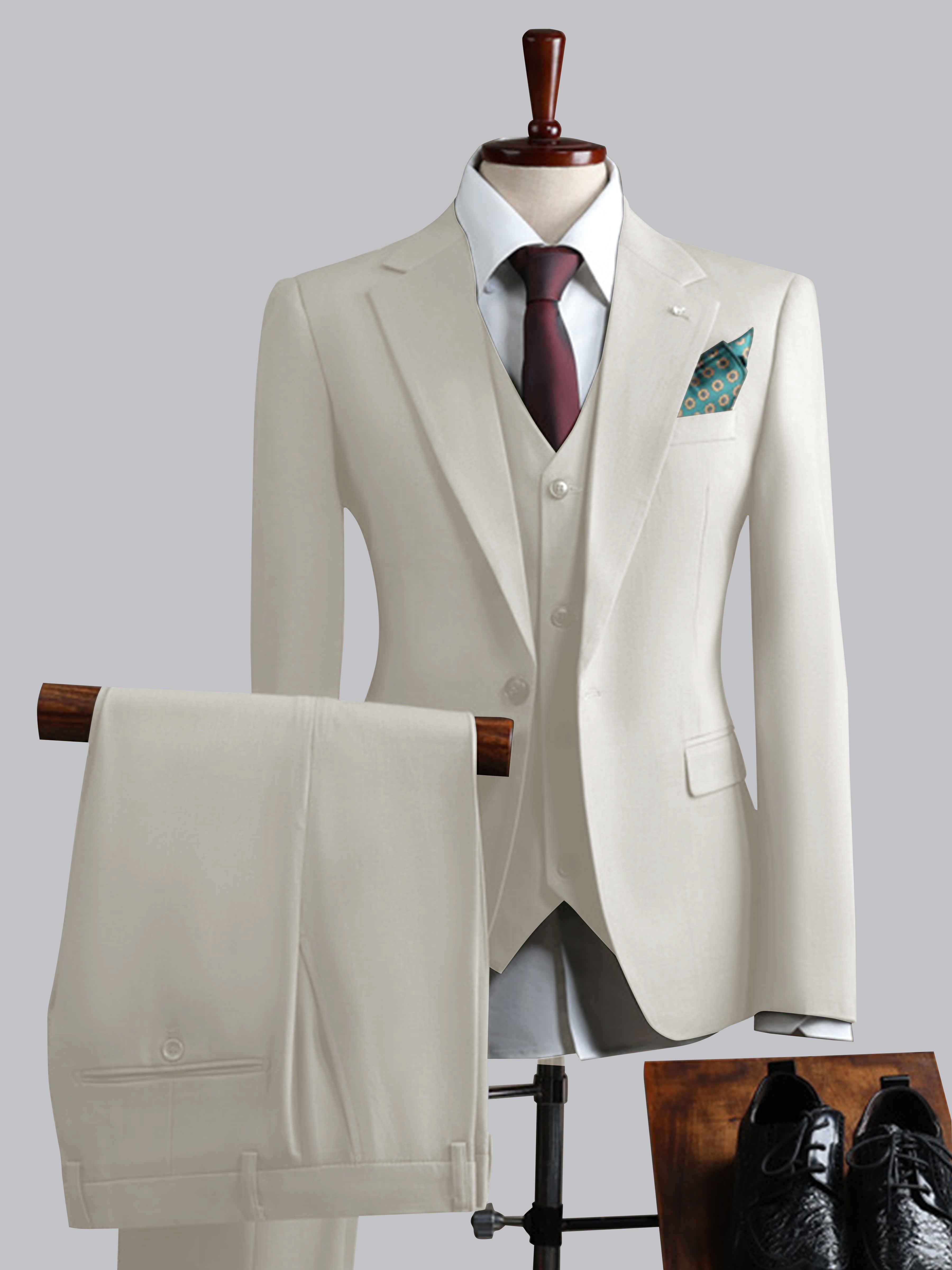 Men's Slim Fit One Button 3 Pieces Formal Suits UK