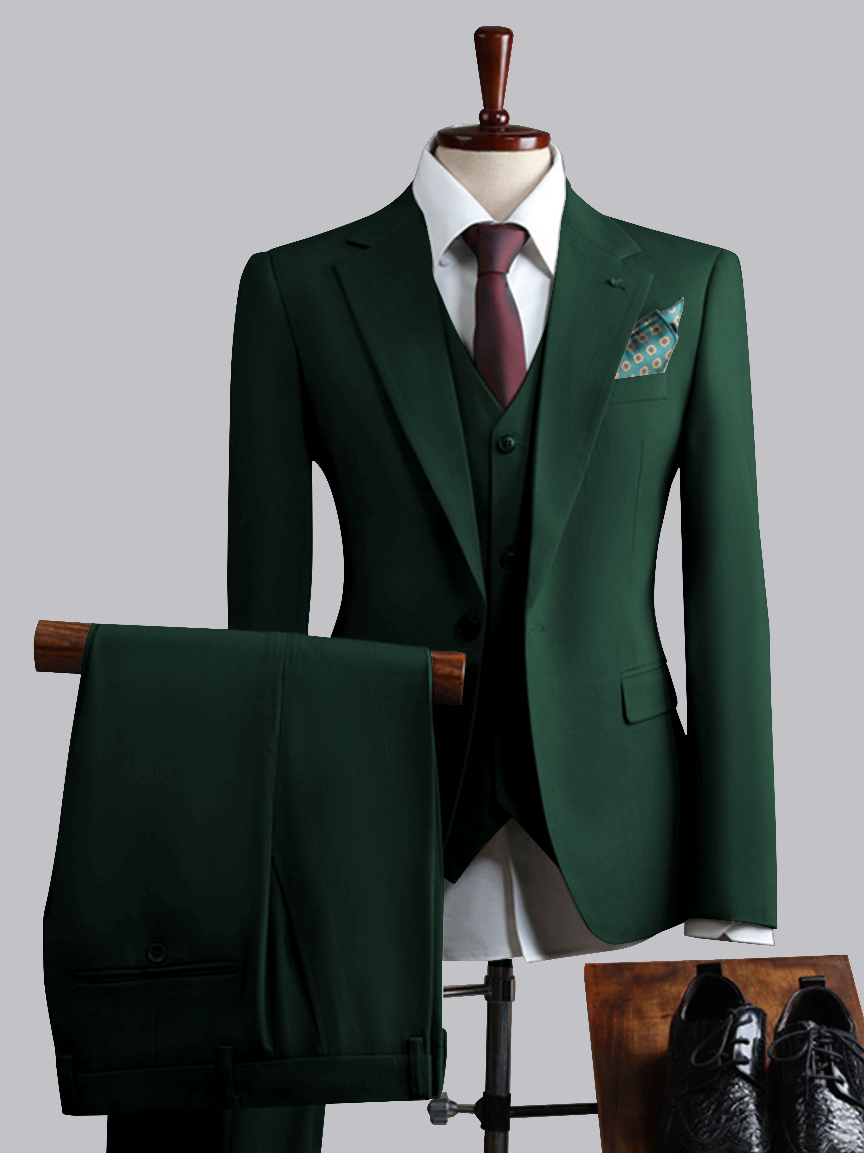 Men's Slim Fit One Button 3 Pieces Formal Suits UK