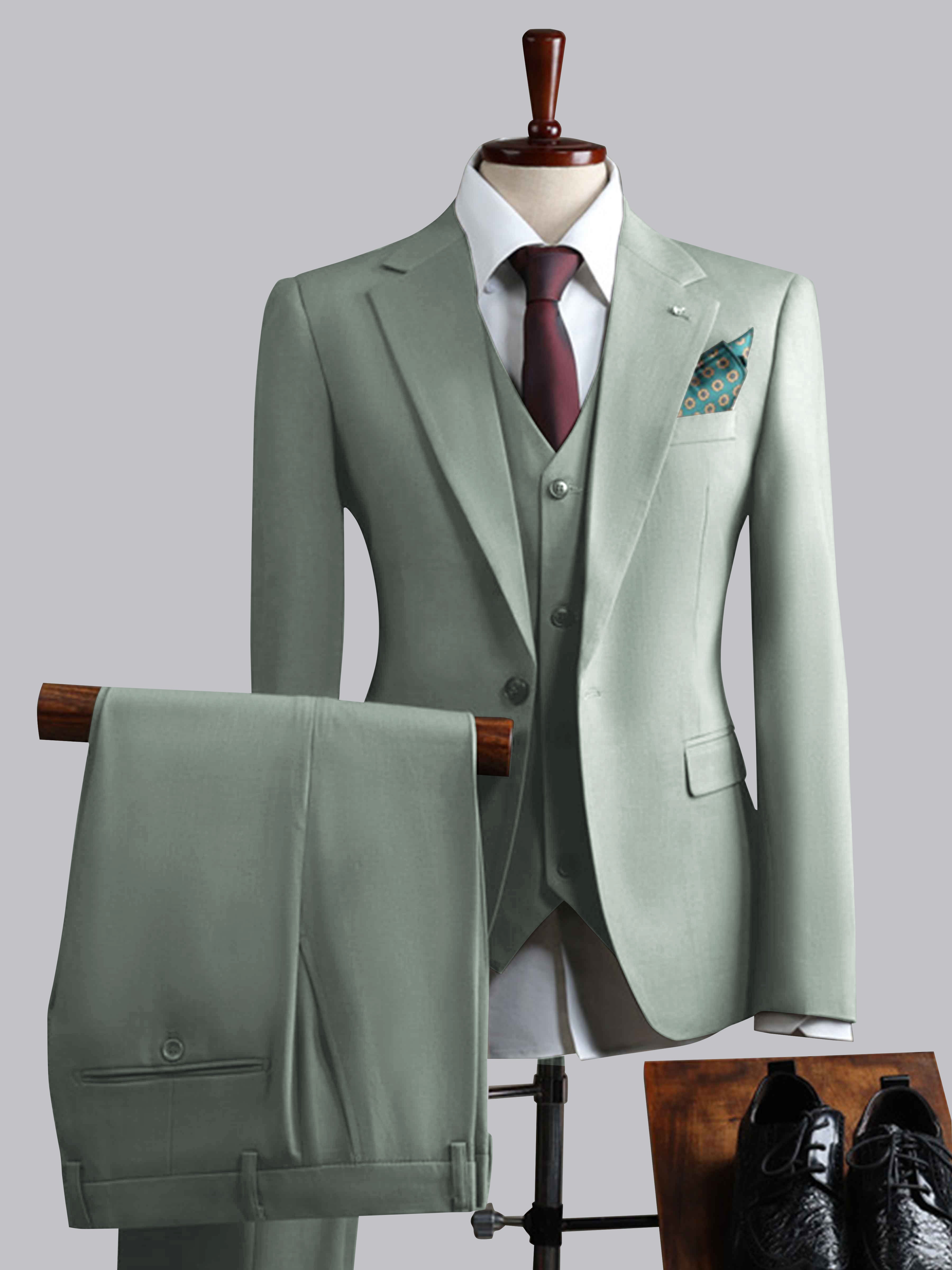 Men's Slim Fit One Button 3 Pieces Formal Suits UK