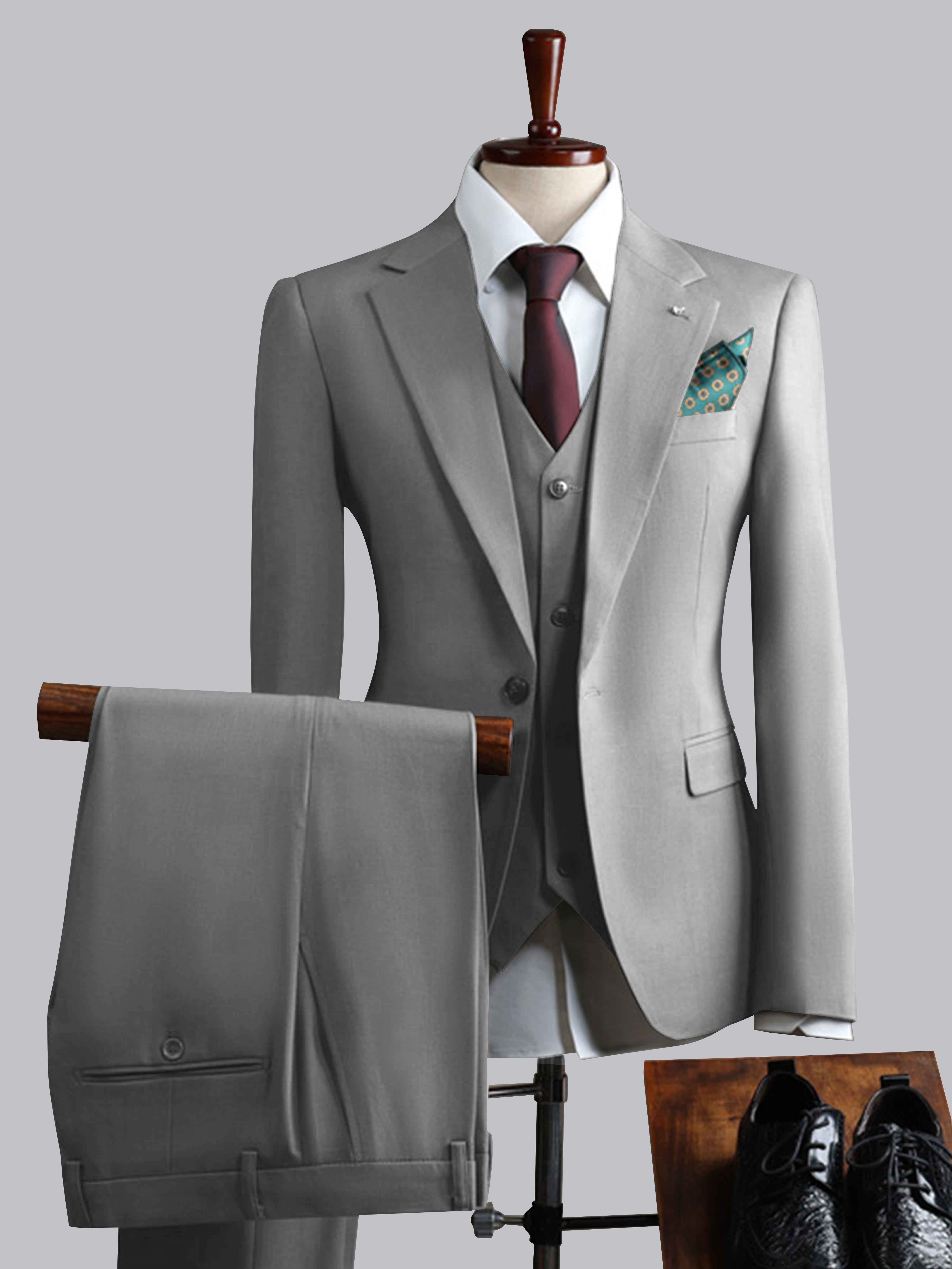 Men's Slim Fit One Button 3 Pieces Formal Suits UK