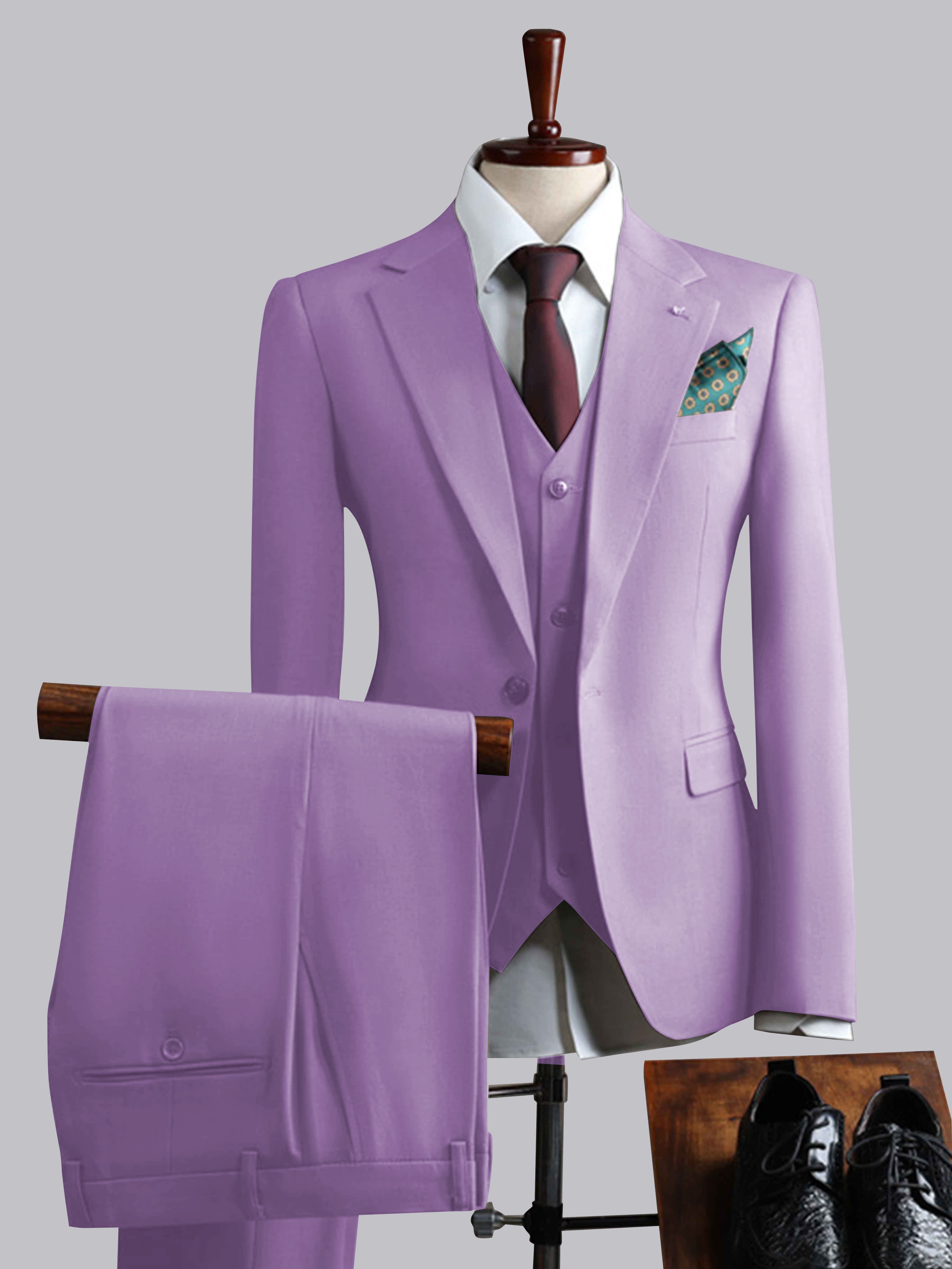 Men's Slim Fit One Button 3 Pieces Formal Suits UK