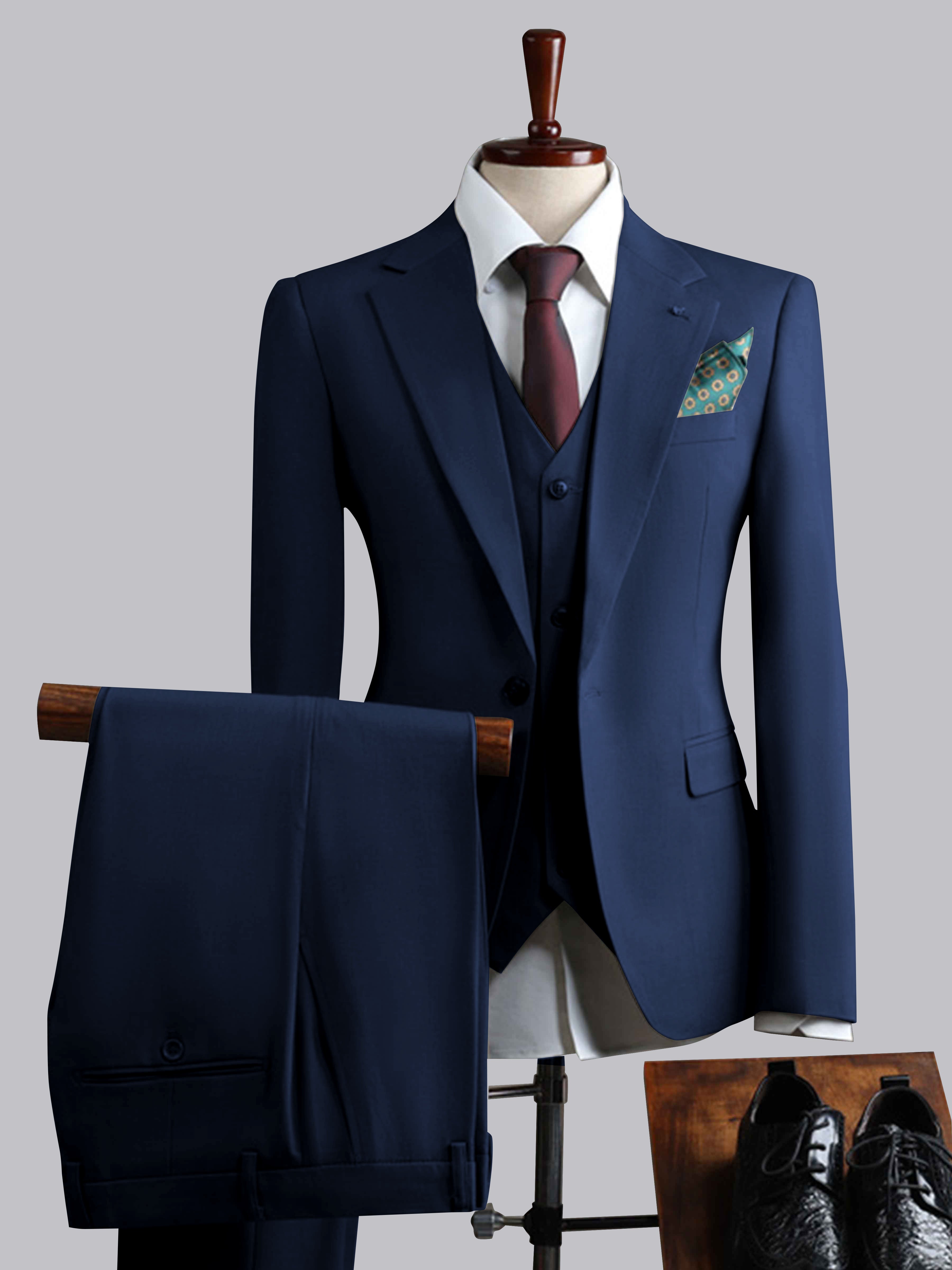 Men's Slim Fit One Button 3 Pieces Formal Suits UK