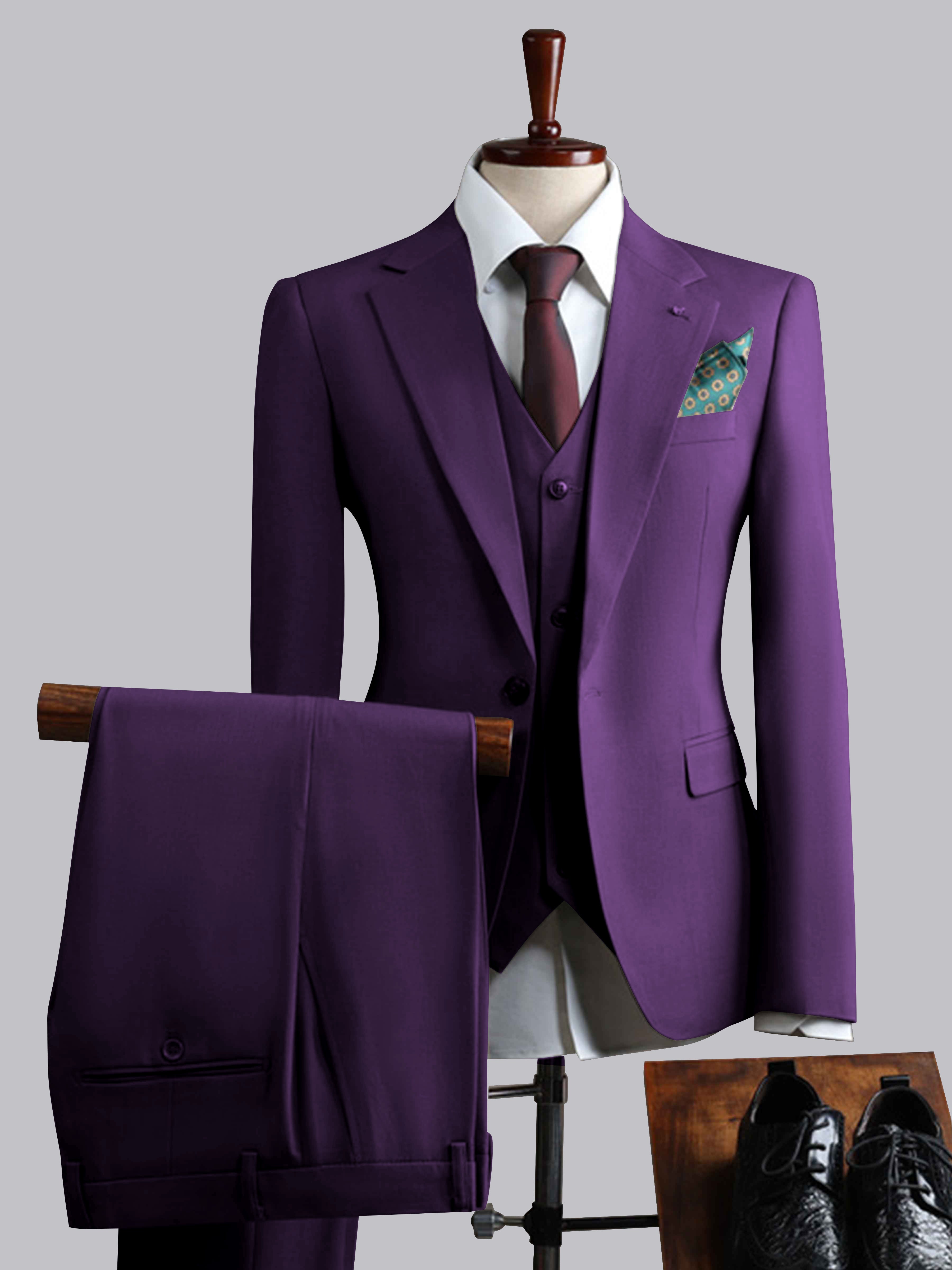 Men's Slim Fit One Button 3 Pieces Formal Suits UK