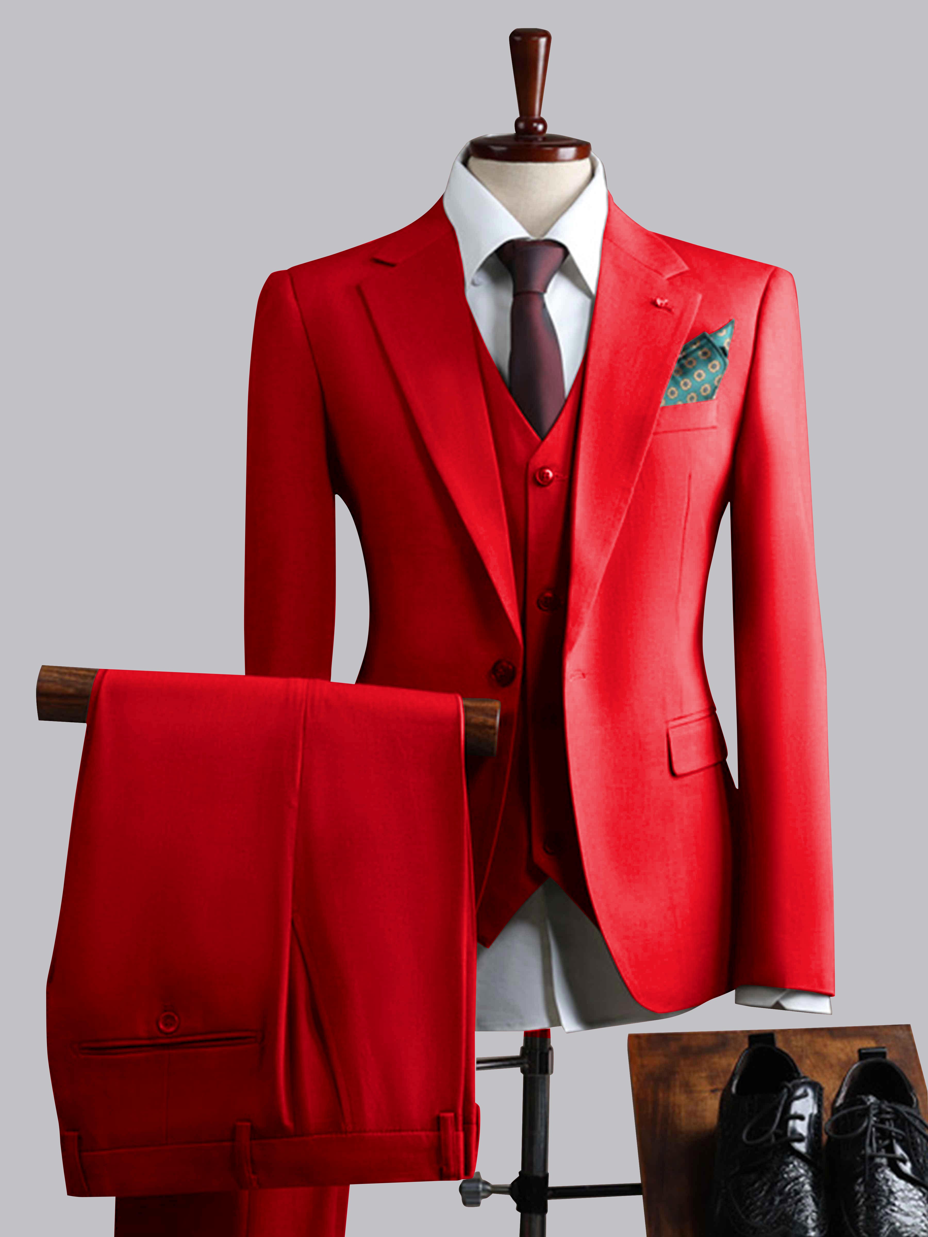 Men's Slim Fit One Button 3 Pieces Formal Suits UK