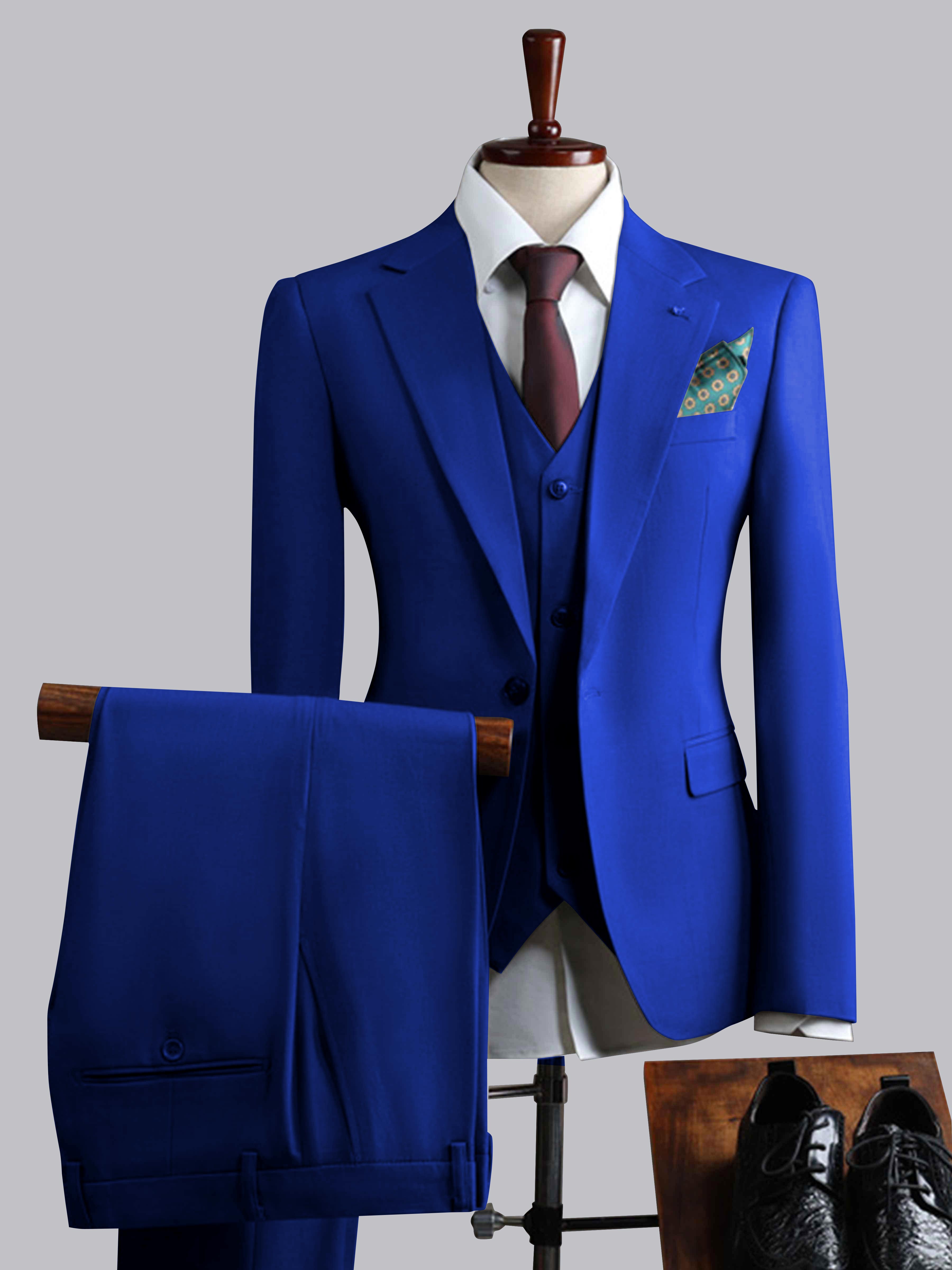 Men's Slim Fit One Button 3 Pieces Formal Suits UK