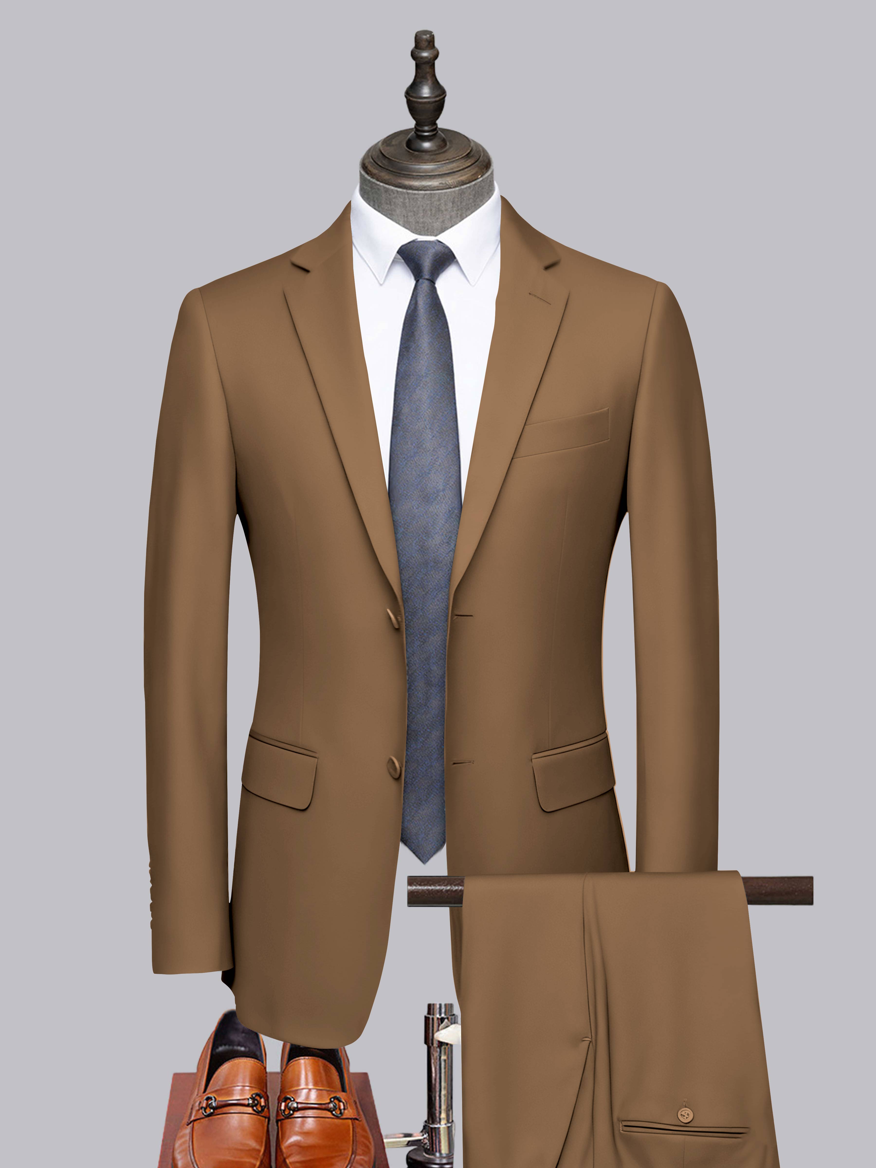 Men's Tailored Fit Two-Buttons 2 Pieces Formal Suits UK