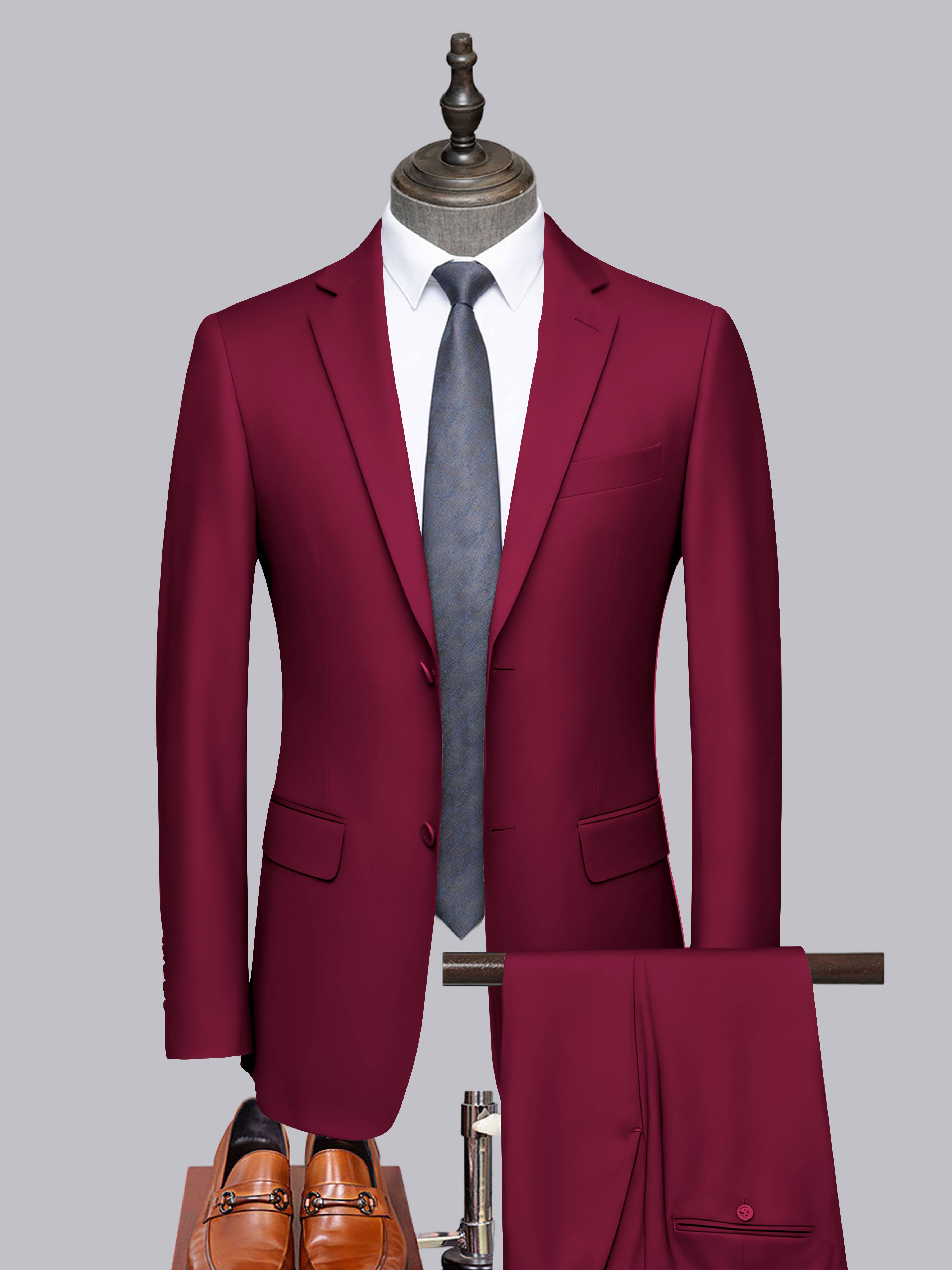 Men's Tailored Fit Two-Buttons 2 Pieces Formal Suits UK