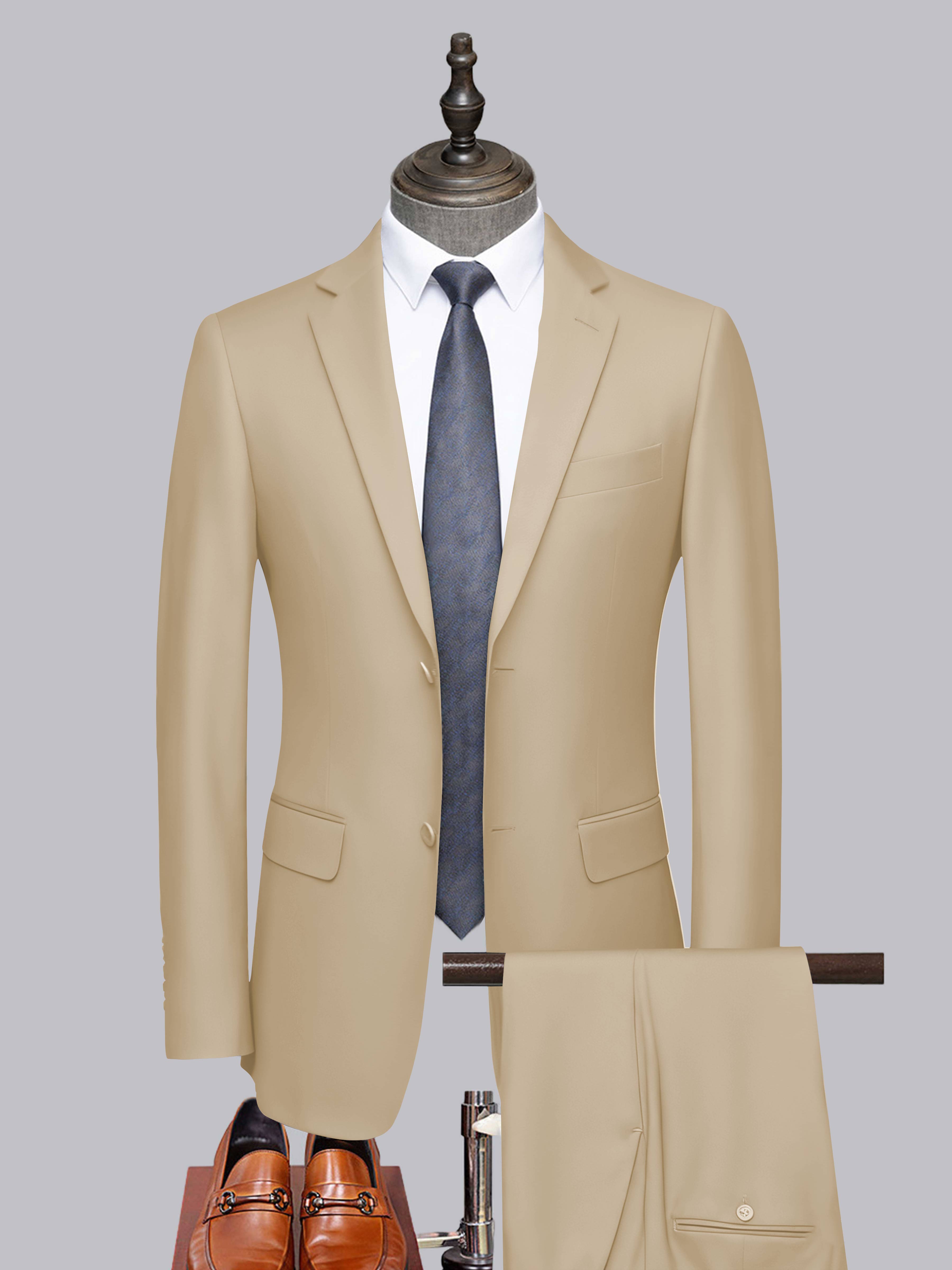 Men's Tailored Fit Two-Buttons 2 Pieces Formal Suits UK