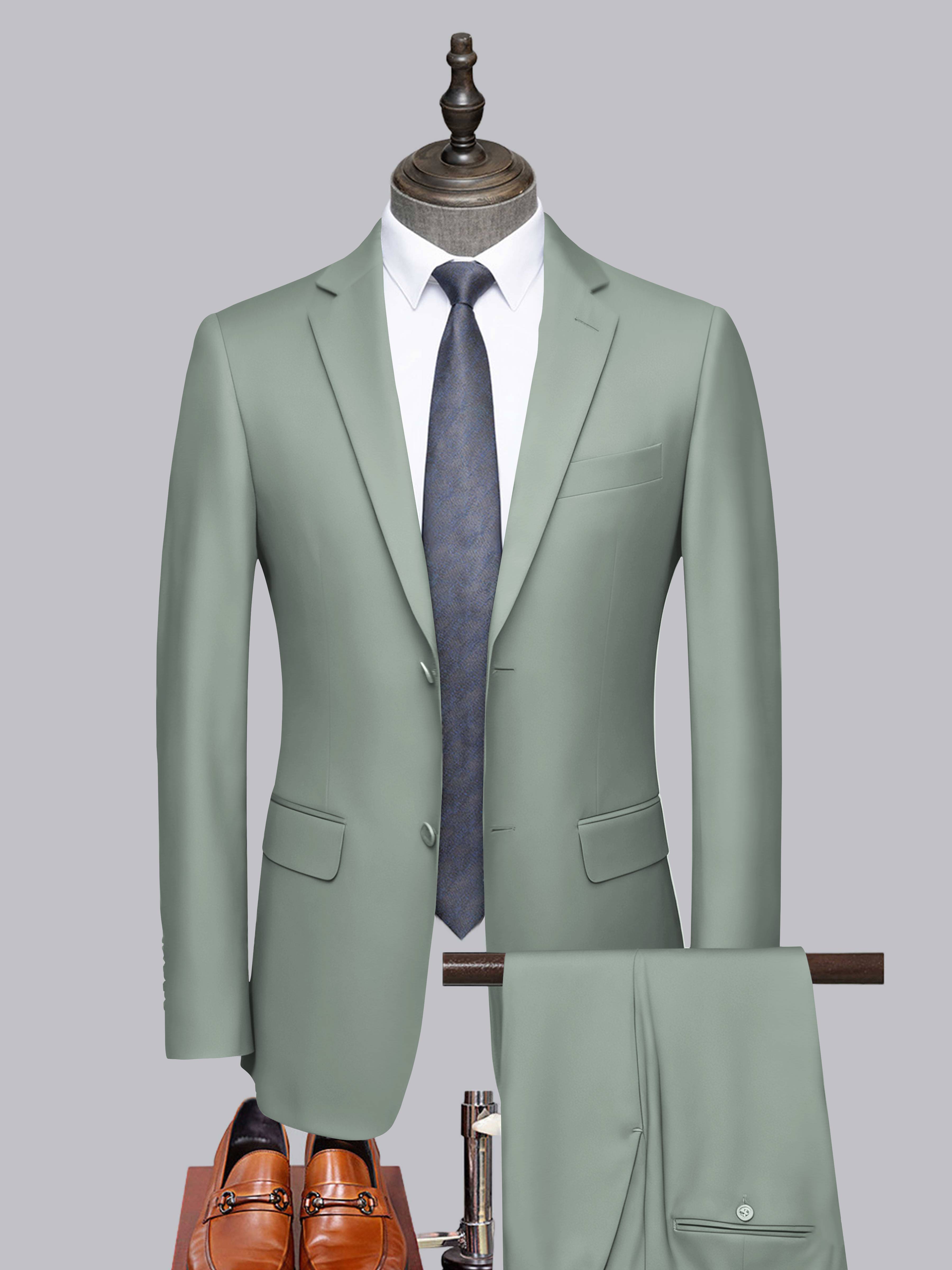 Men's Tailored Fit Two-Buttons 2 Pieces Formal Suits UK