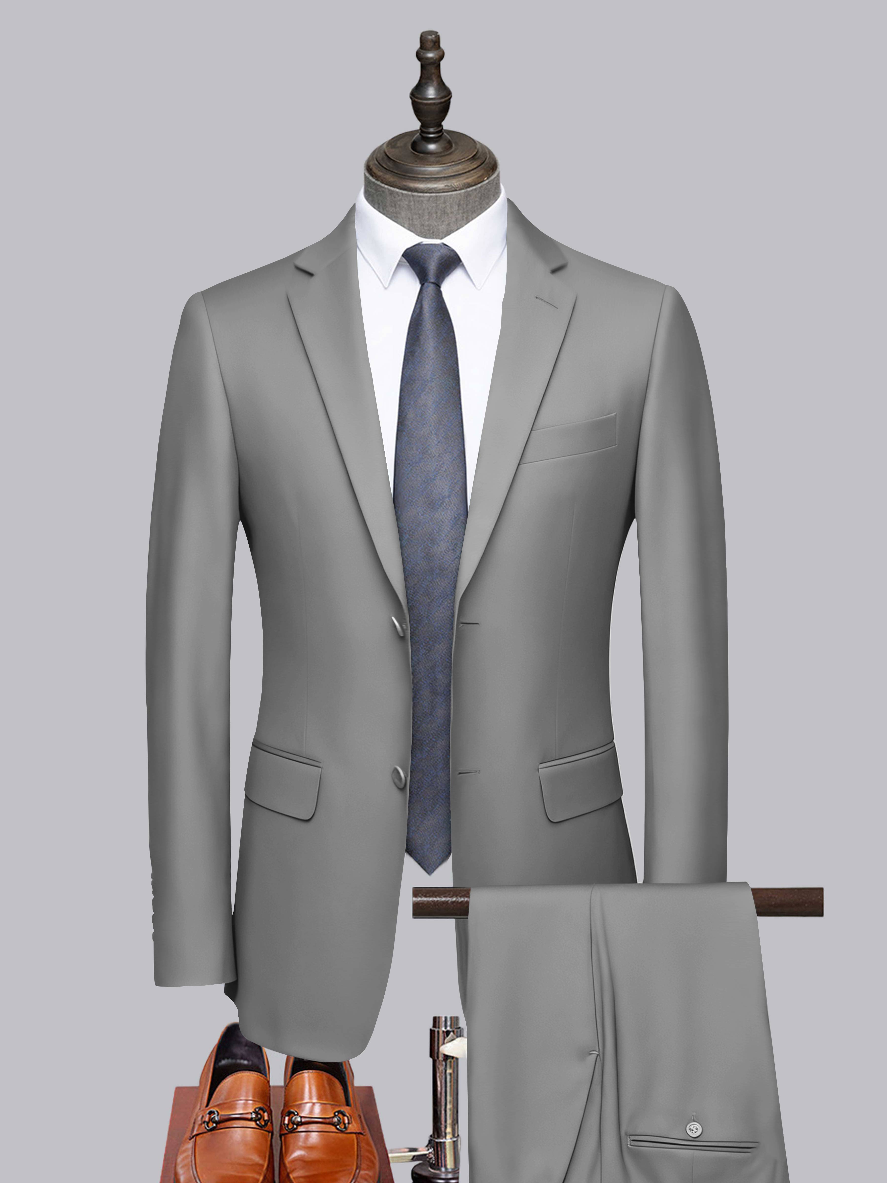 Men's Tailored Fit Two-Buttons 2 Pieces Formal Suits UK