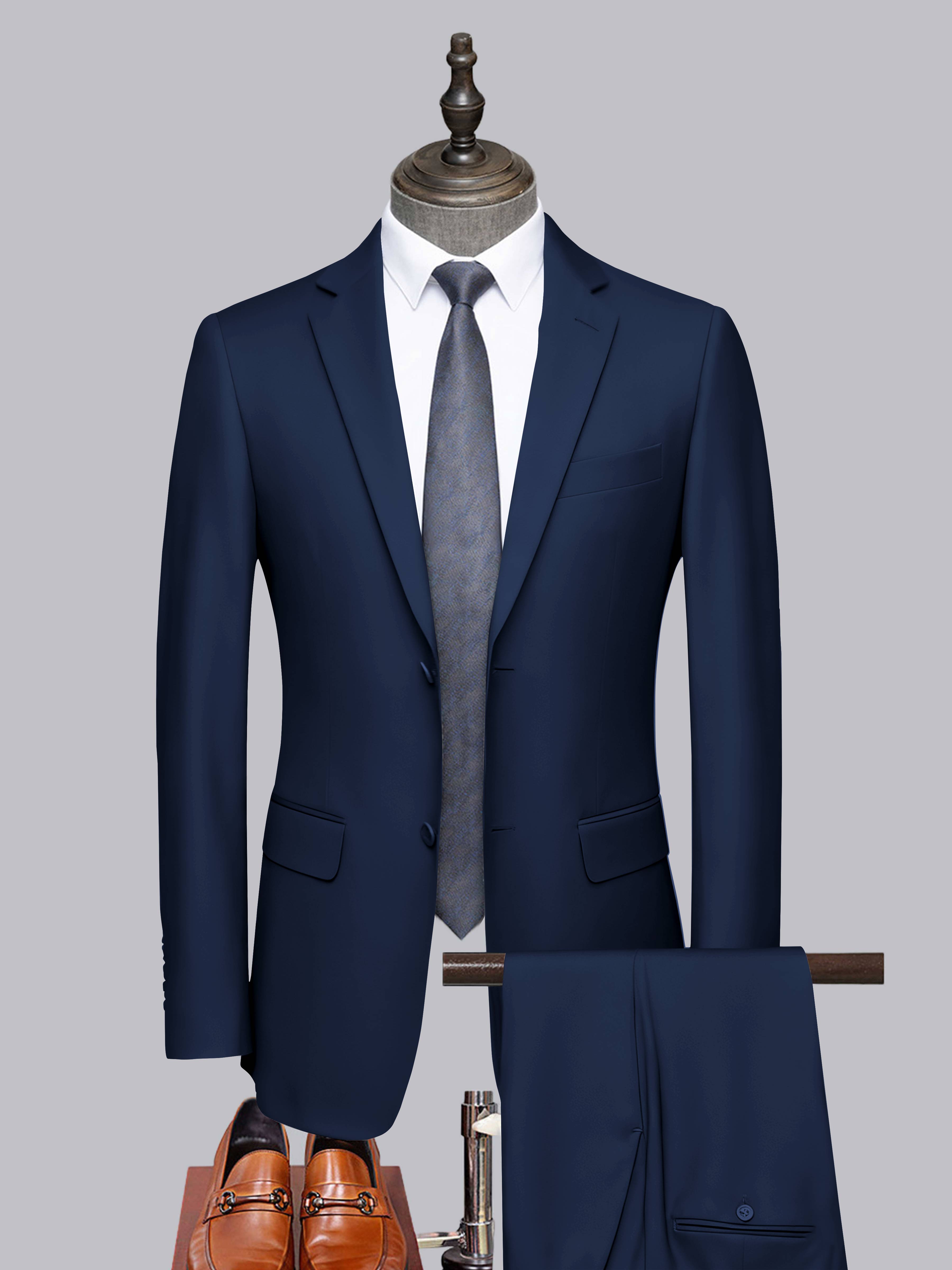 Men's Tailored Fit Two-Buttons 2 Pieces Formal Suits UK