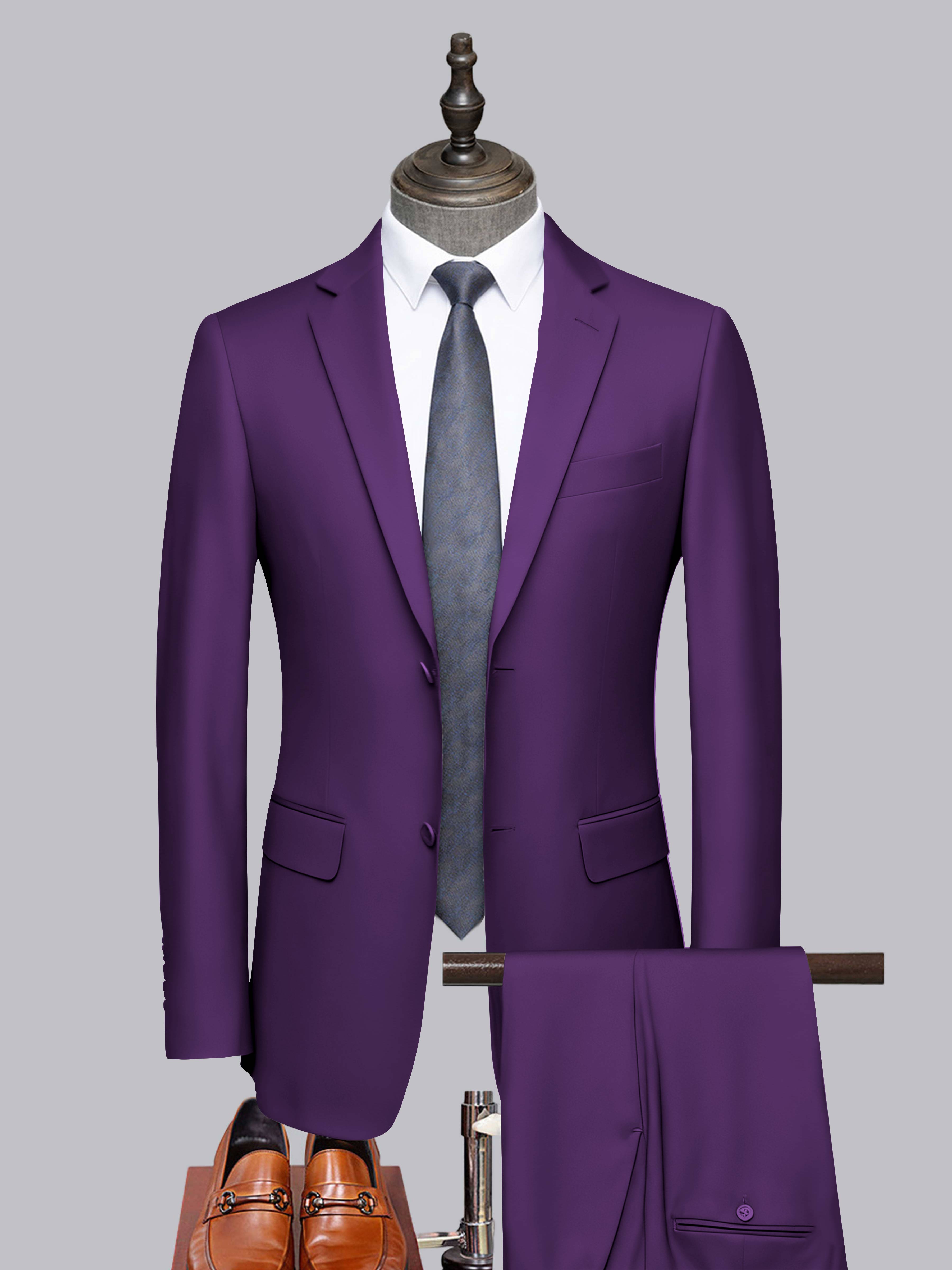 Men's Tailored Fit Two-Buttons 2 Pieces Formal Suits UK