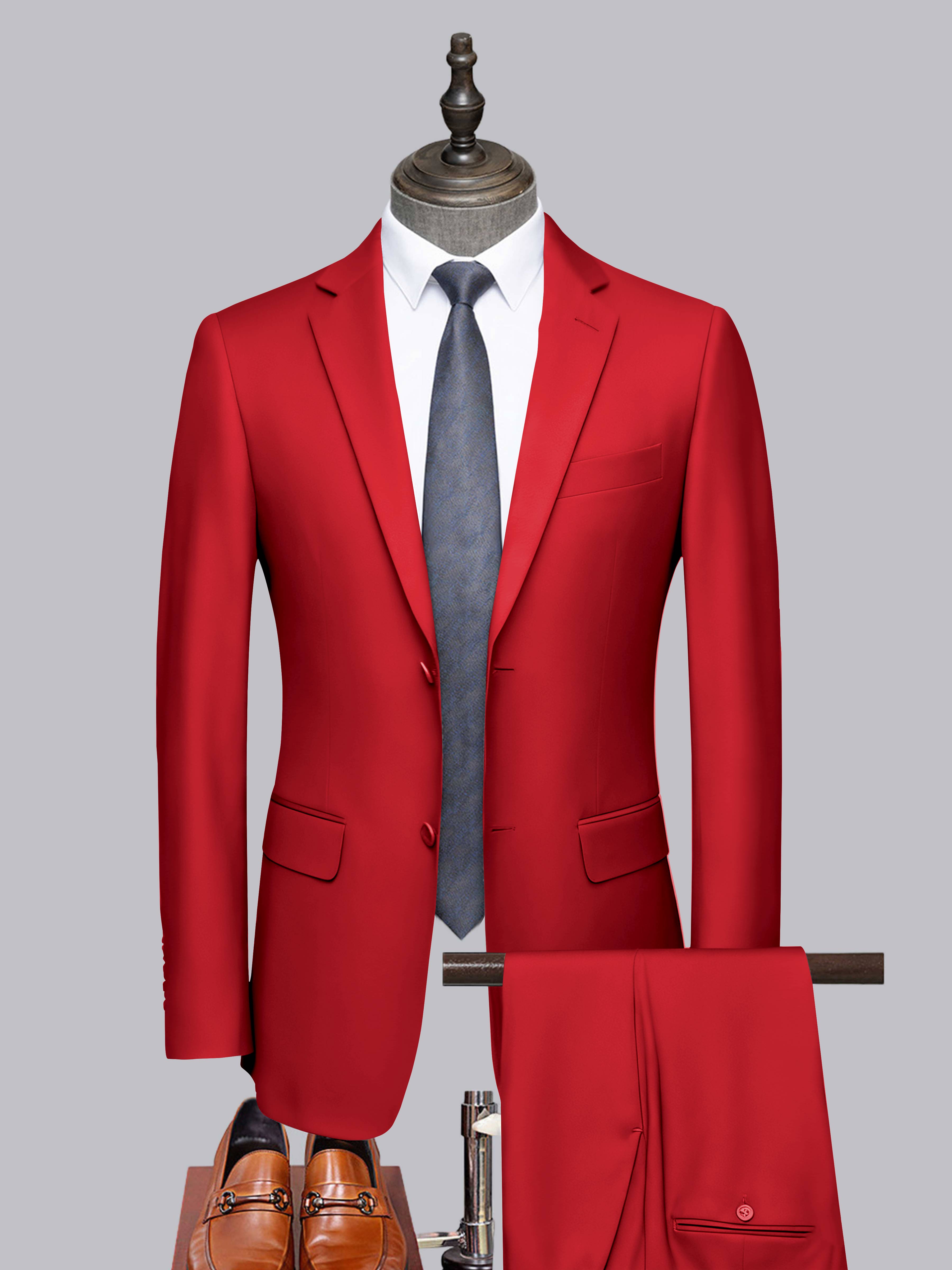 Men's Tailored Fit Two-Buttons 2 Pieces Formal Suits UK