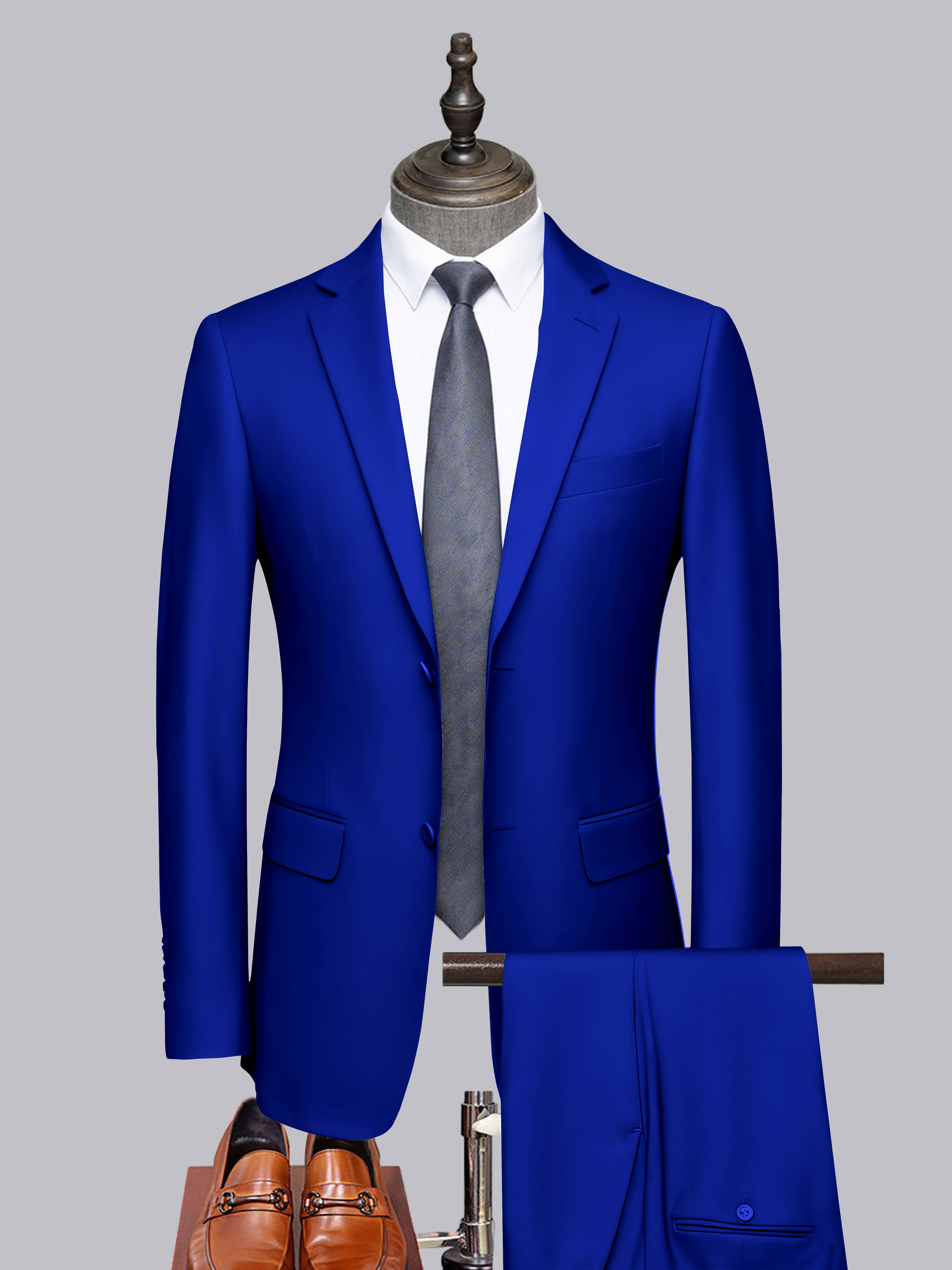 Men's Tailored Fit Two-Buttons 2 Pieces Formal Suits UK