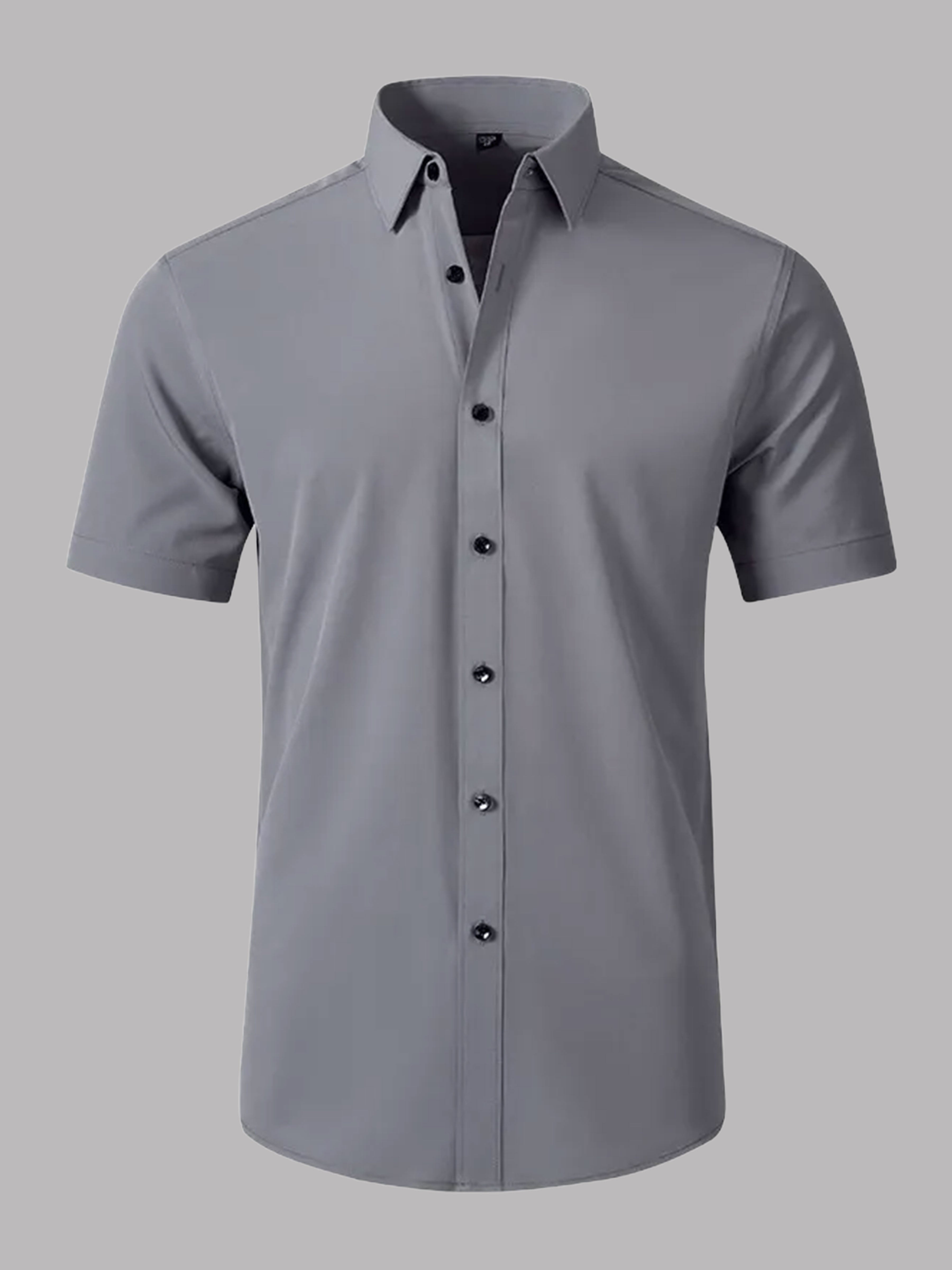 Men's Stretch Non-Iron Short Sleeves Dress Shirt for Wedding & Prom UK