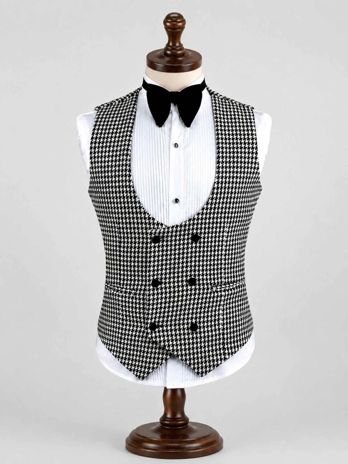 Sophisticated Houndstooth Tuxedo Suit for Men with Shawl Lapel UK