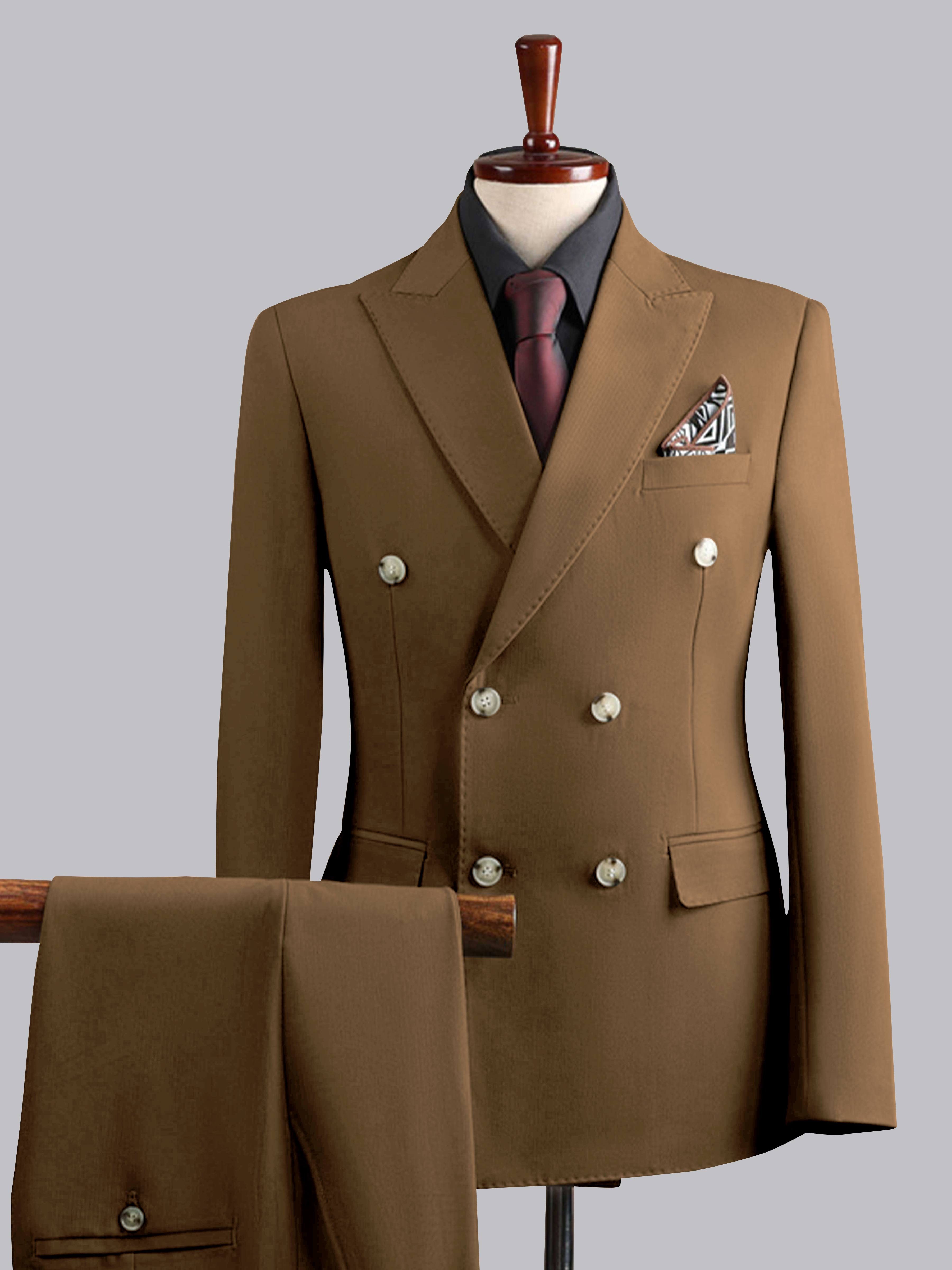 Modern Men's Tailored Fit Double Breasted 3 Pieces Wedding Suits UK