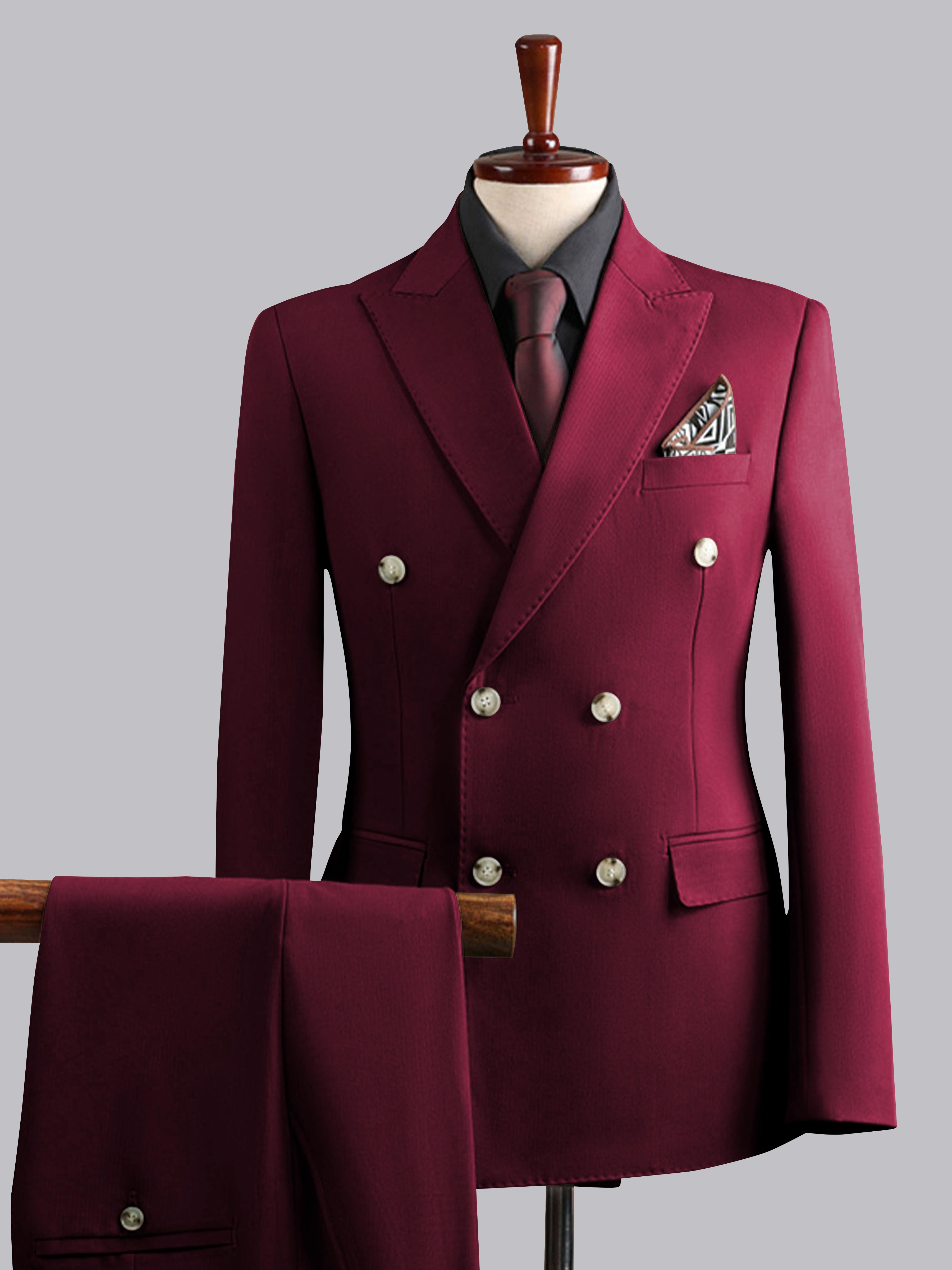 Modern Men's Tailored Fit Double Breasted 3 Pieces Wedding Suits UK